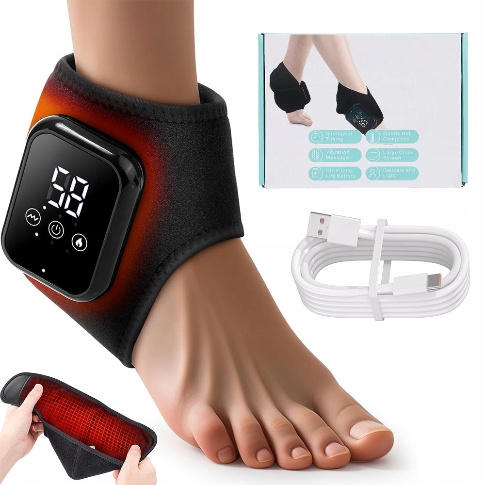 Electric massager for feet and ankles black with heating and 3 levels of massage Manufacturer code Masażer Elektryczny Do Stóp I Kostki