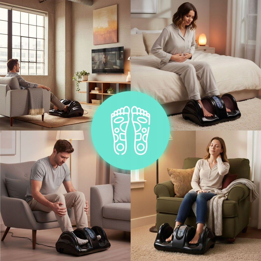 Electric massager for feet and legs with heating function reflexology 4 modes p Brand ModernHome