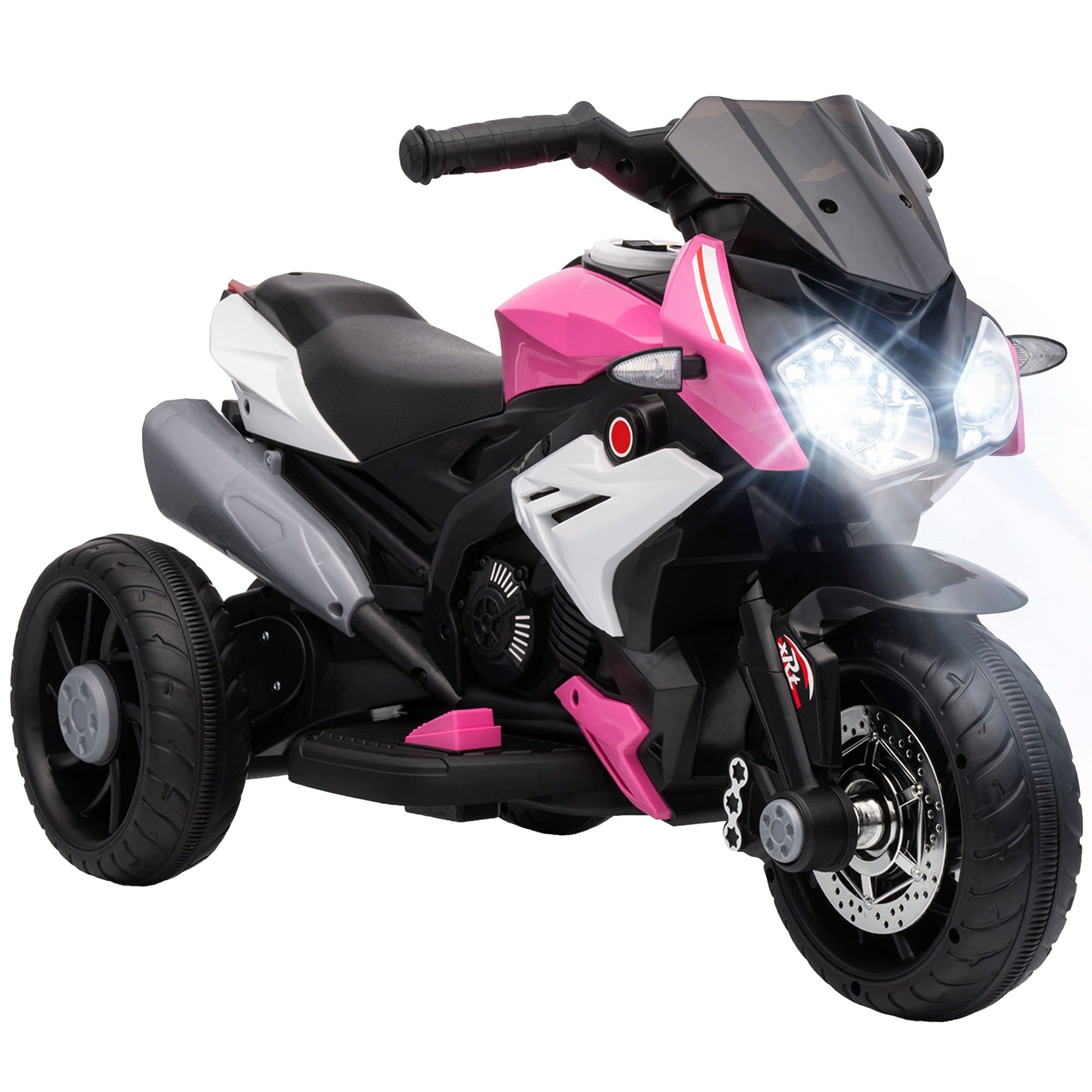 Electric motorbike for children HOMCOM with music, 3 km/h, 3-5 years old, pink