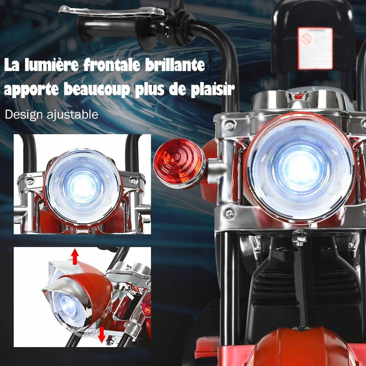 Electric motorcycle for children red chopper up to 30 kg 3 km/h Brand Costway