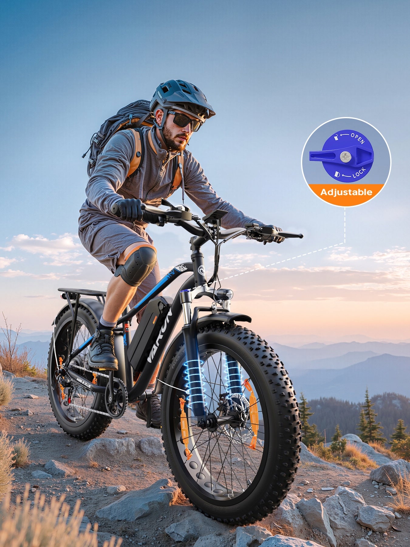 Electric mountain bike VARUN M26-2 PLUS 26X4'' 250W 25KM/H 48V 18AH 160HP Brand Varun