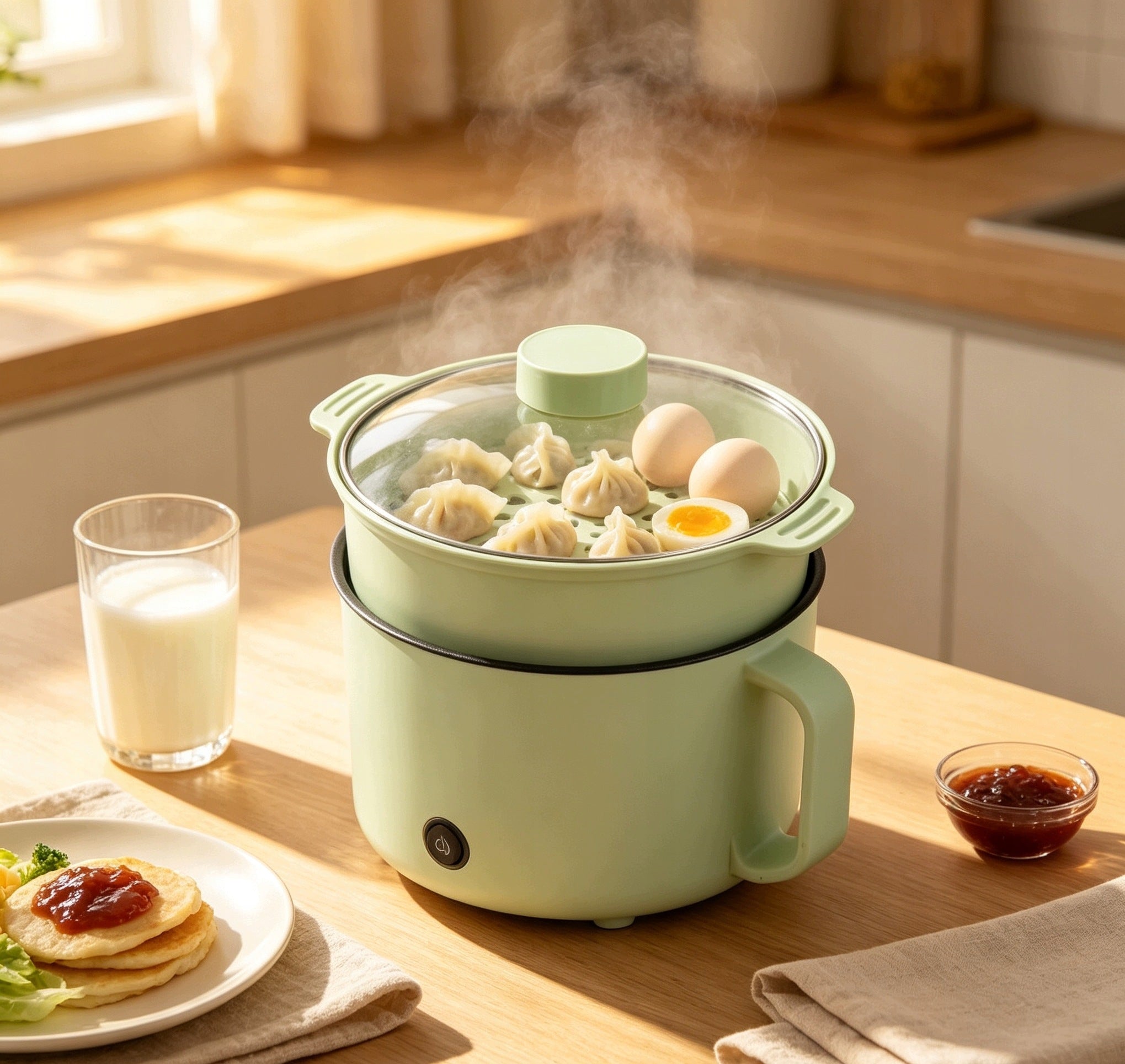 Electric pan with anti-stick coating acting as a pot Brand no brand