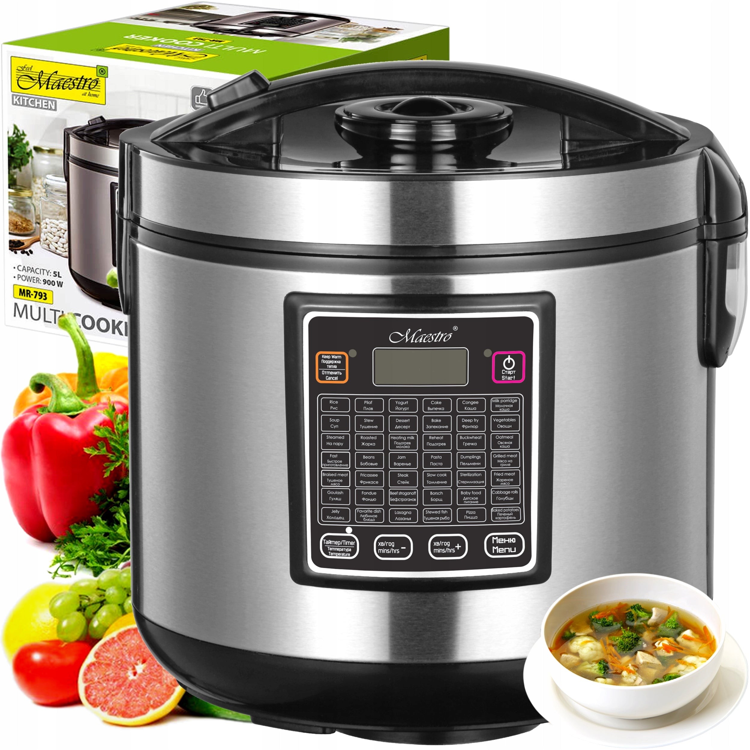 Electric pot multicooker 5 l, 42 programs, 900W | Maestro MR-793 Brand Maestro