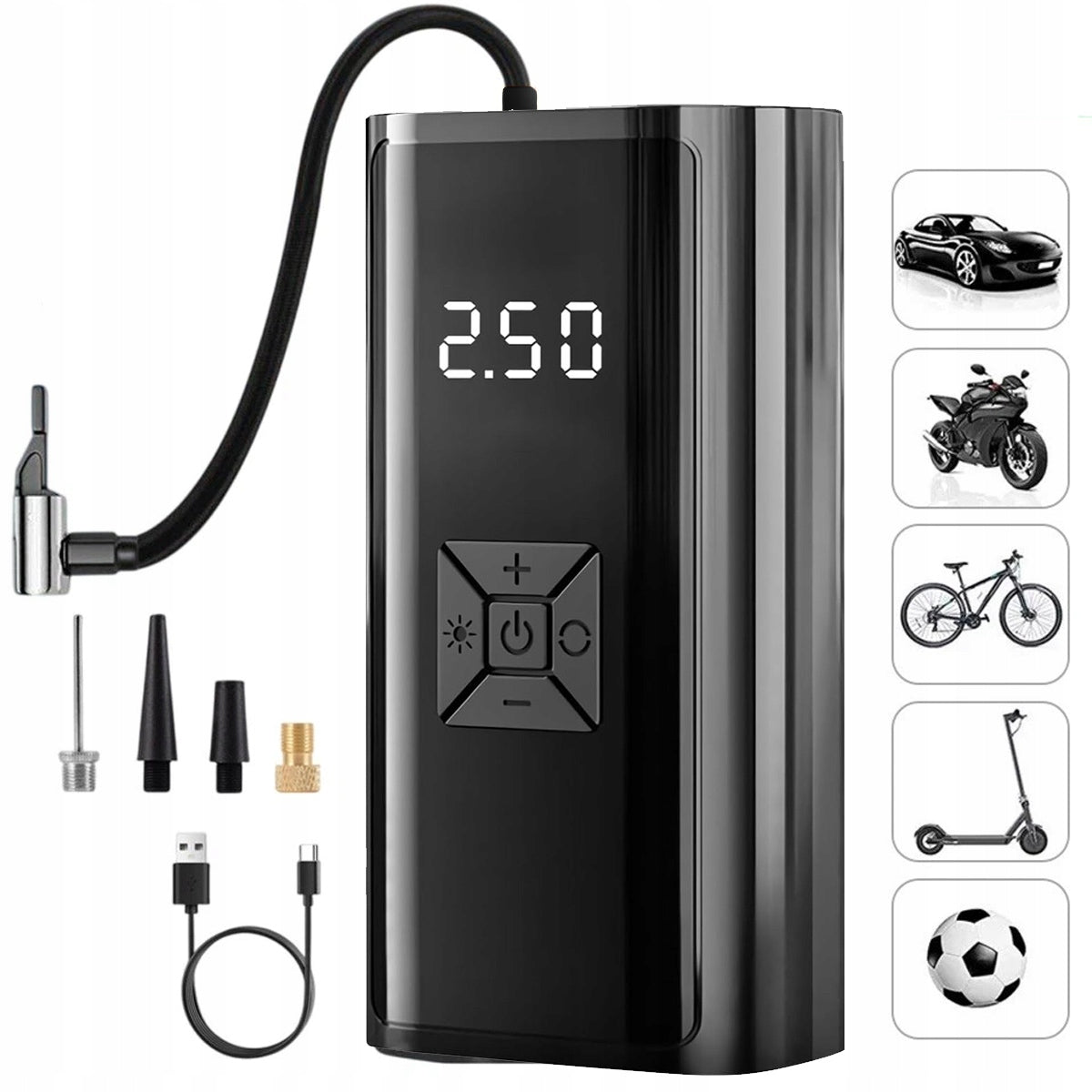 Electric pump for bicycle Air pump PRO compressor 9000 mAh