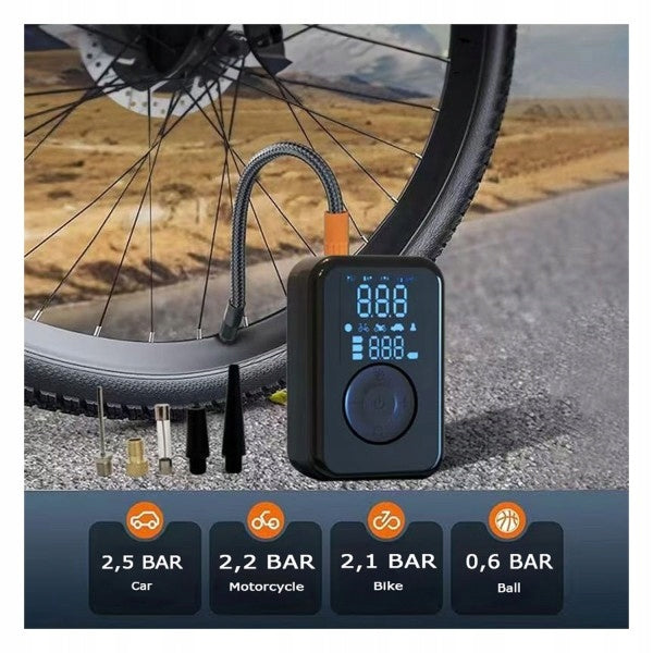 Electric pump for bicycle, car, mattress, balls 10,3 bar POWERBANK