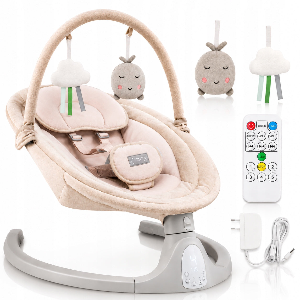 Electric rocker MoMi KENANI beige - lounger melodies bluetooth remote control