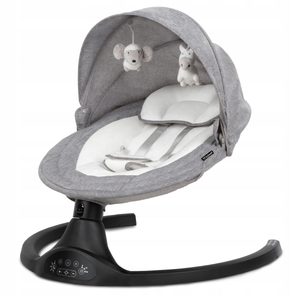 Electric rocker lounger with remote control Kidwell LUXI 2in1 grey melange Batteries included no