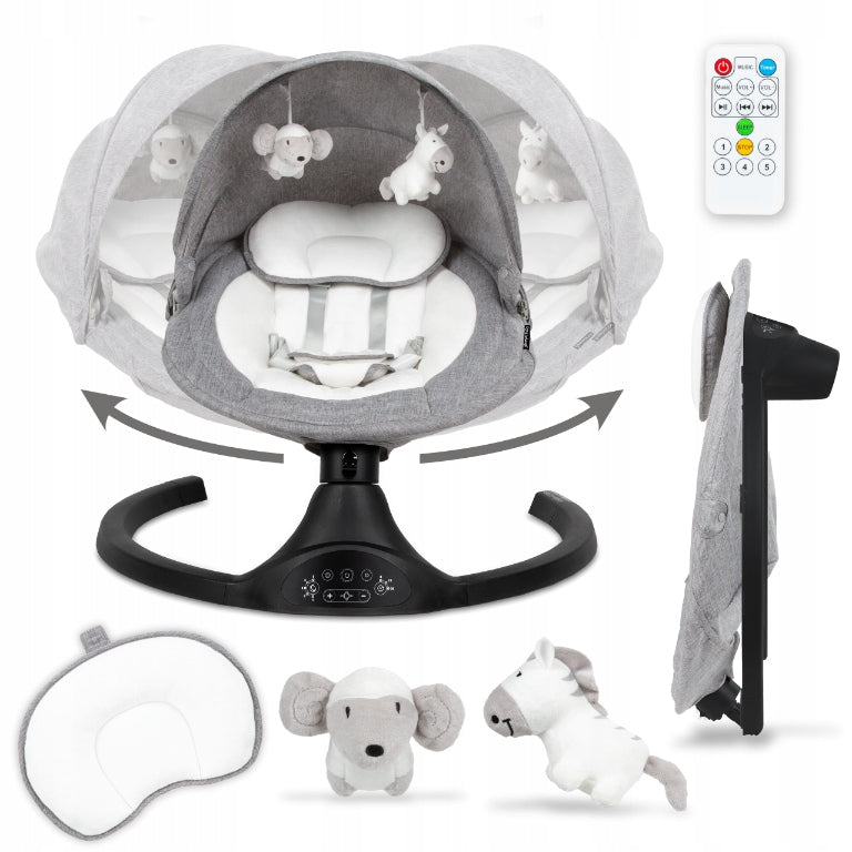 Electric rocker lounger with remote control Kidwell LUXI 2in1 grey melange