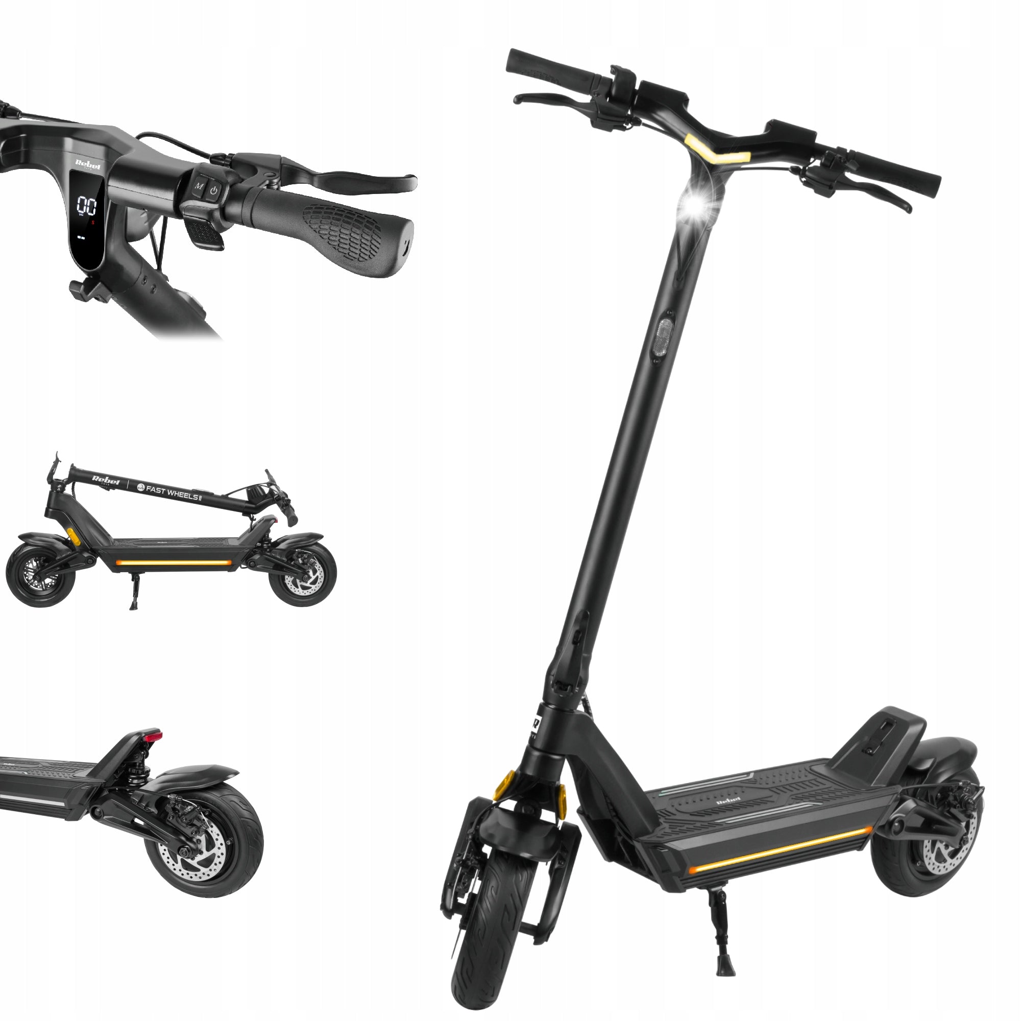 Electric scooter 13Ah 350W range 45Km large wheels 10'' folding Rebel