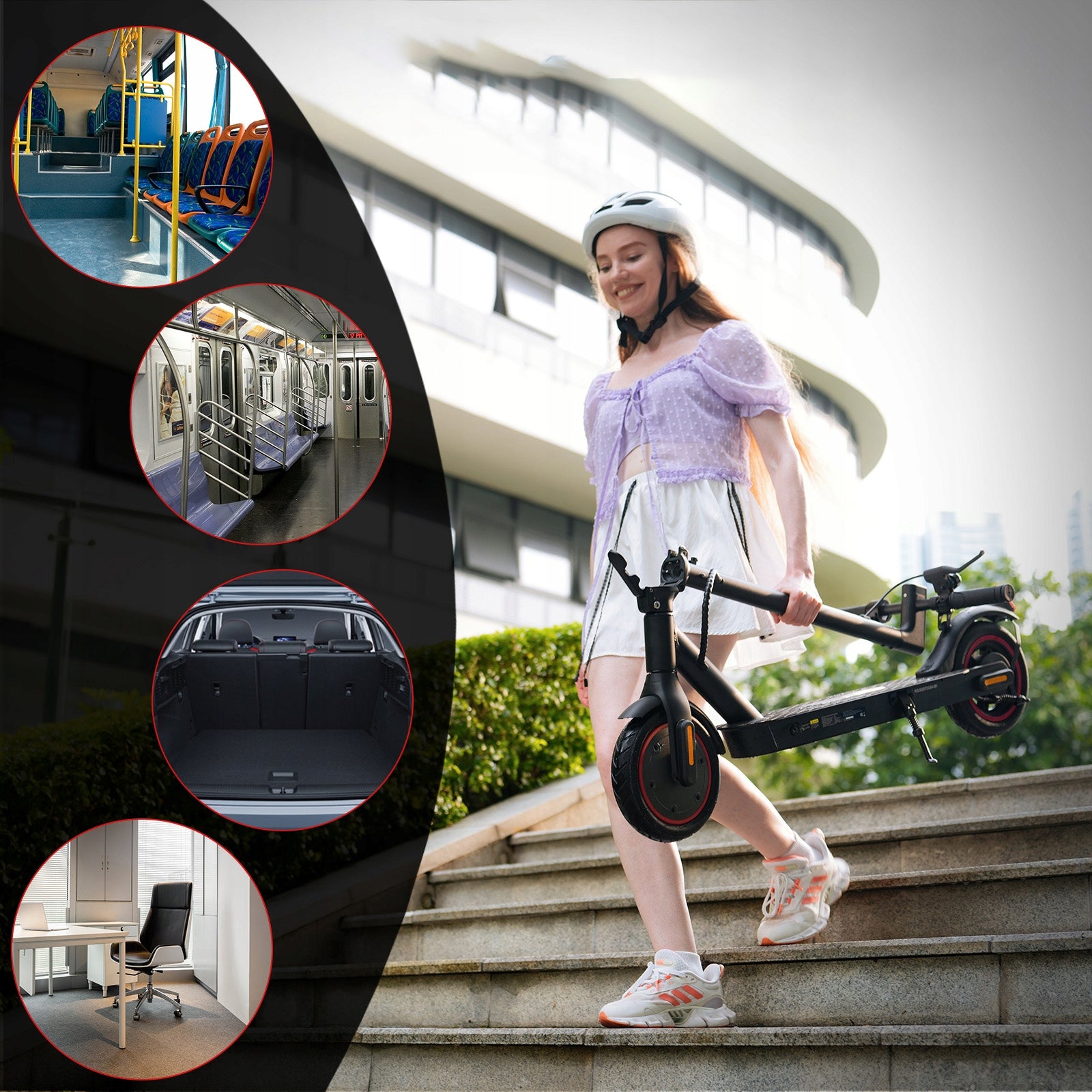 Electric scooter 350W 36V7.8Ah for Adult 34km 3 speed settings Rear Drive Brand AgileRide
