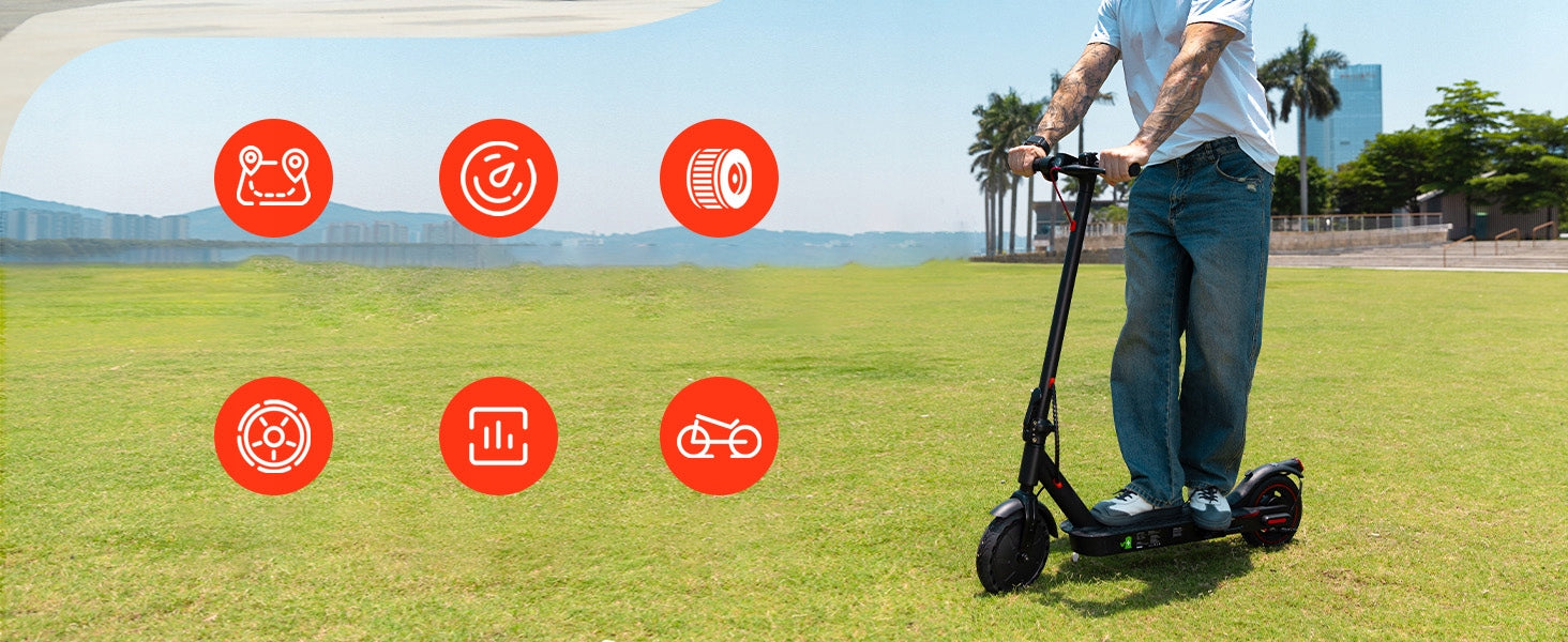 Electric scooter 350W 36V7.8Ah for Adult 34km 3 speed settings Rear Drive Color black