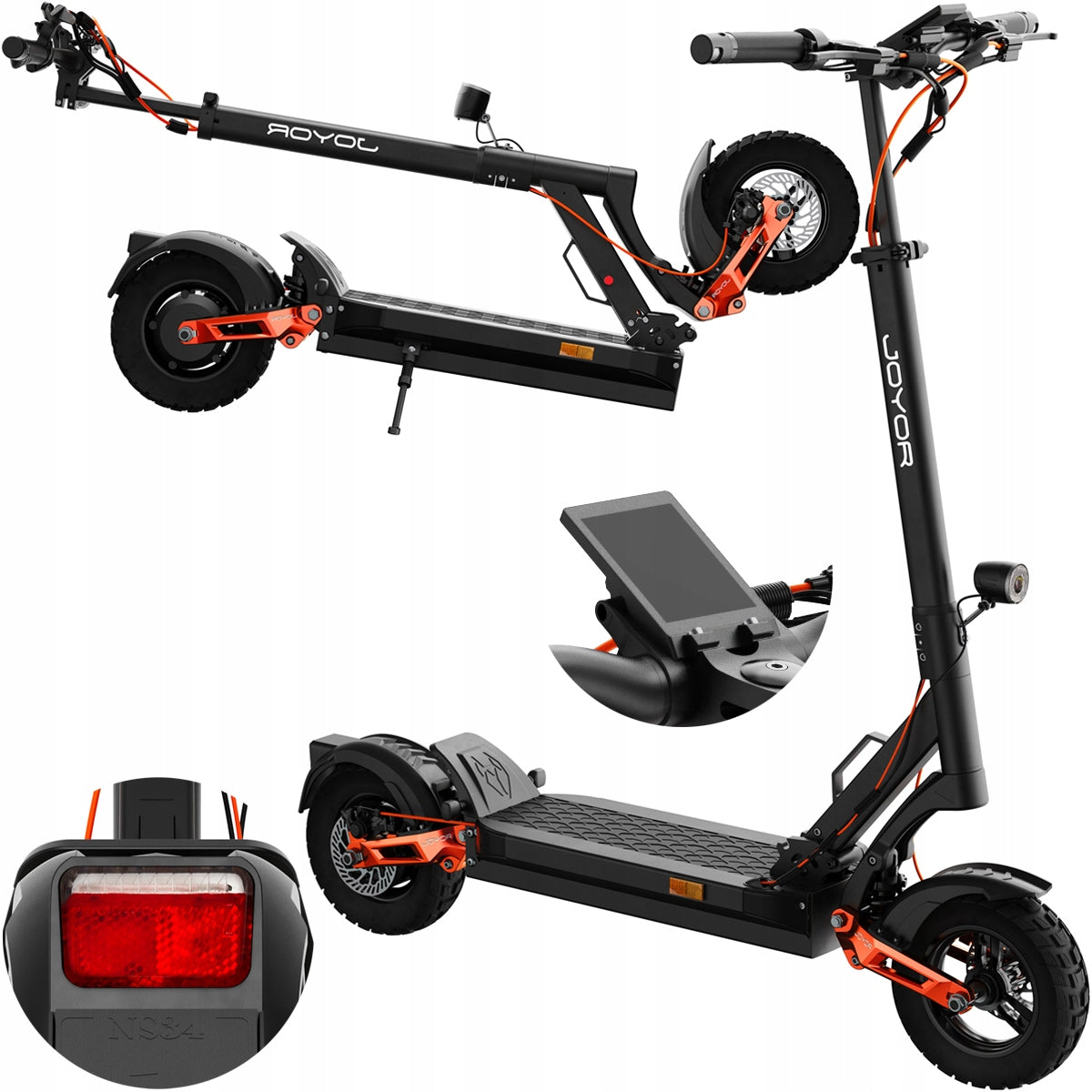 Electric scooter JOYOR T6E ABE 1600W 70KM 48V 18AH 10" Dual motor