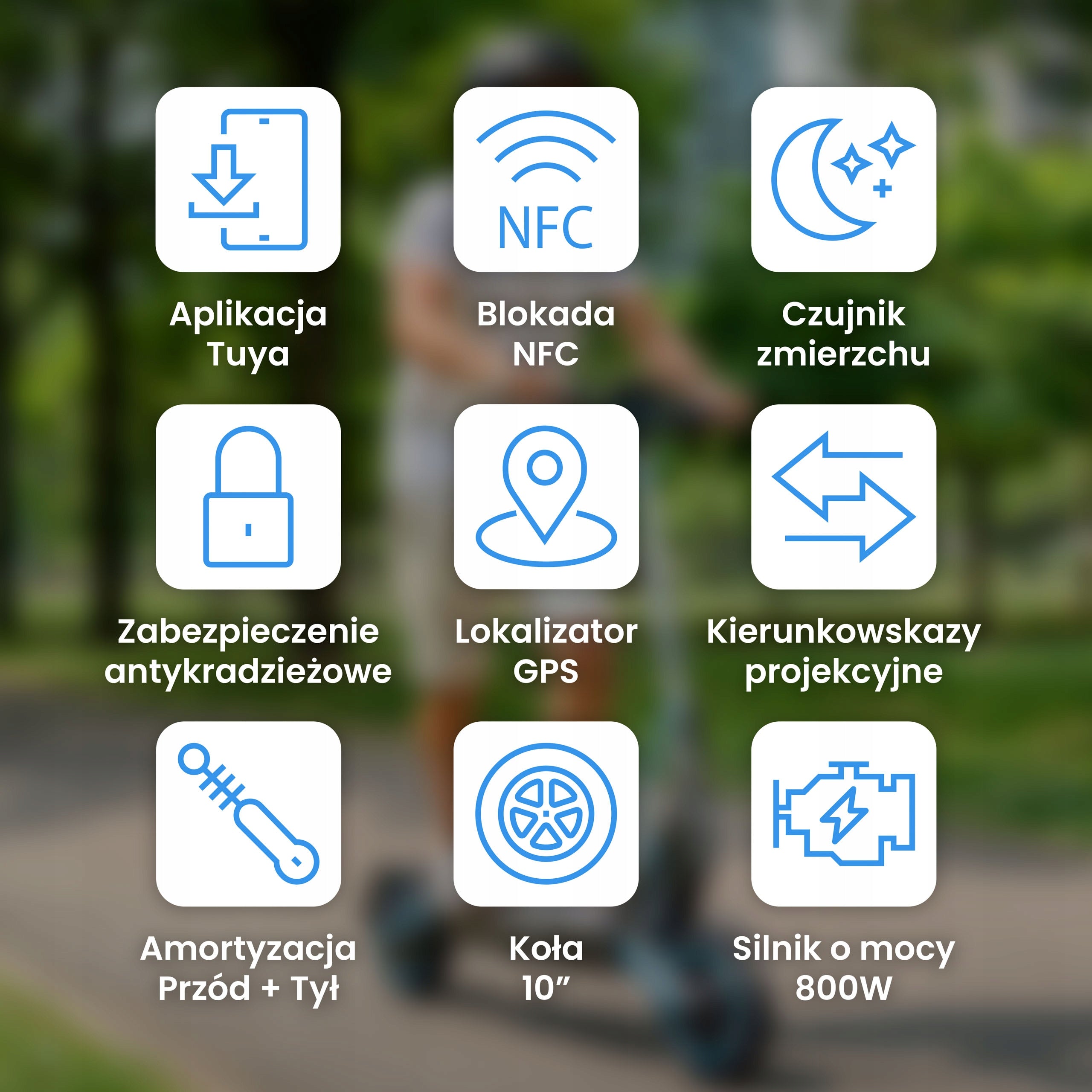 Electric scooter Motus Scooty 10 Max range 80km NFC application 800W Packaging status original