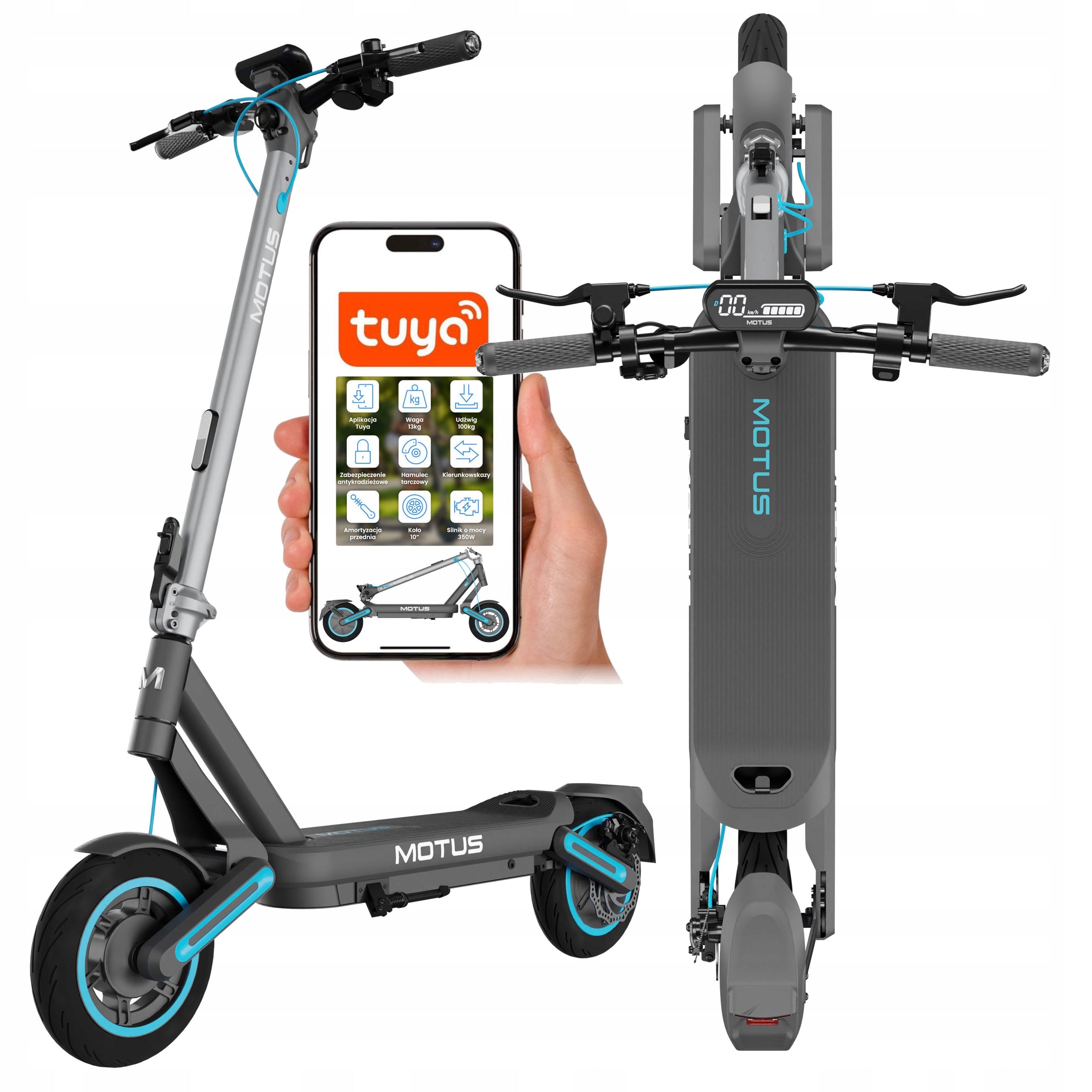 Electric scooter Motus Scooty 10 Max range 80km NFC application 800W