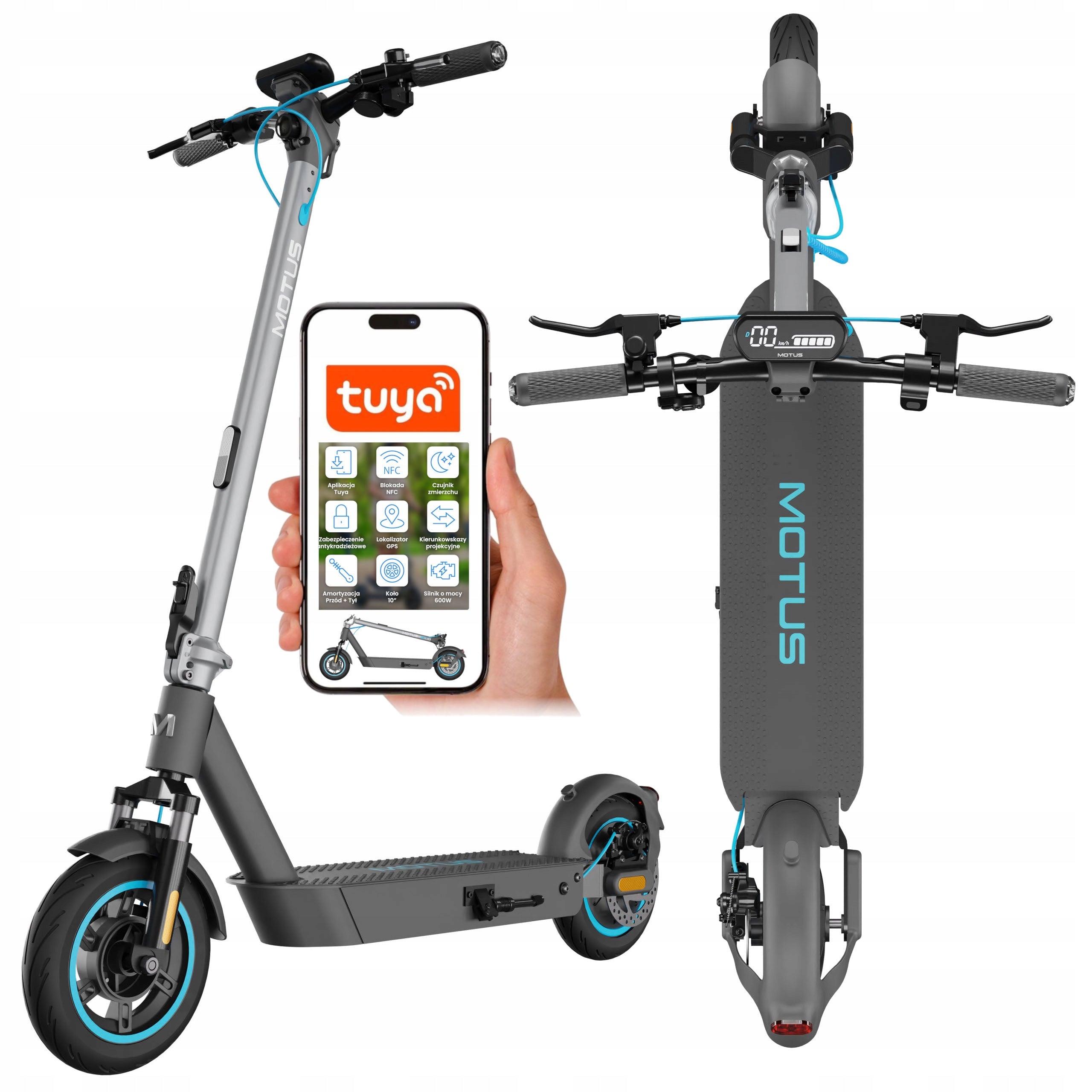 Electric scooter Motus Scooty 10 Pro NFC app Tuya GPS 600W 70km