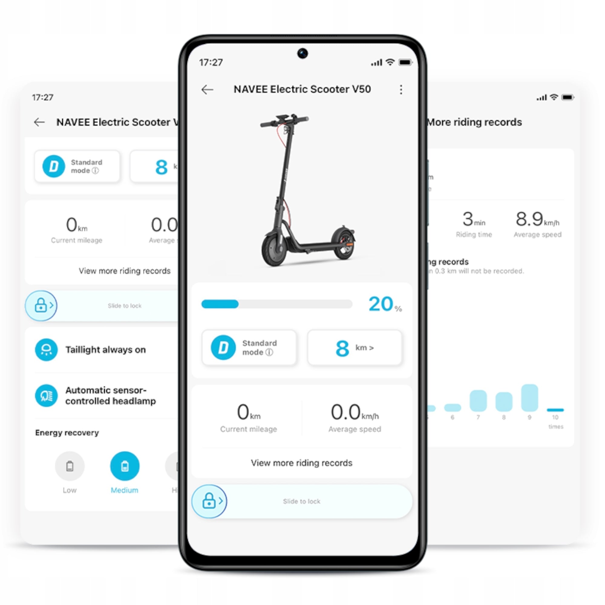Electric scooter NAVEE V50i Pro 50 km 350W 10" Color black
