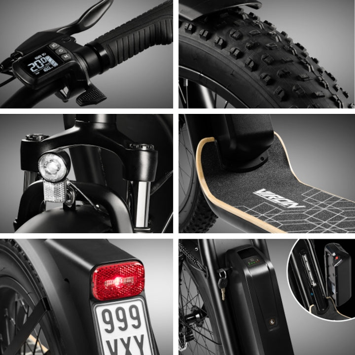 Electric scooter Viron Motors XI-1200-S 500W LED Range up to 50km 12,5aH Color black
