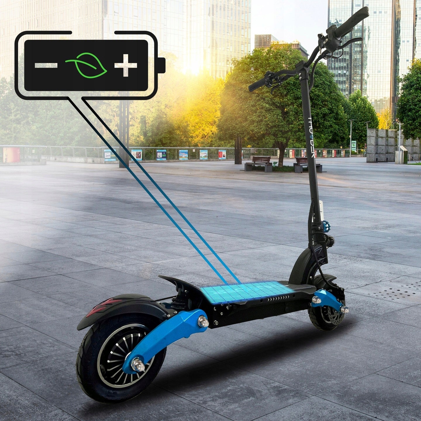 Electric scooter folding THUNDER FLUX 1000W 48V 10Ah range 30km pro Engine power 1000 W