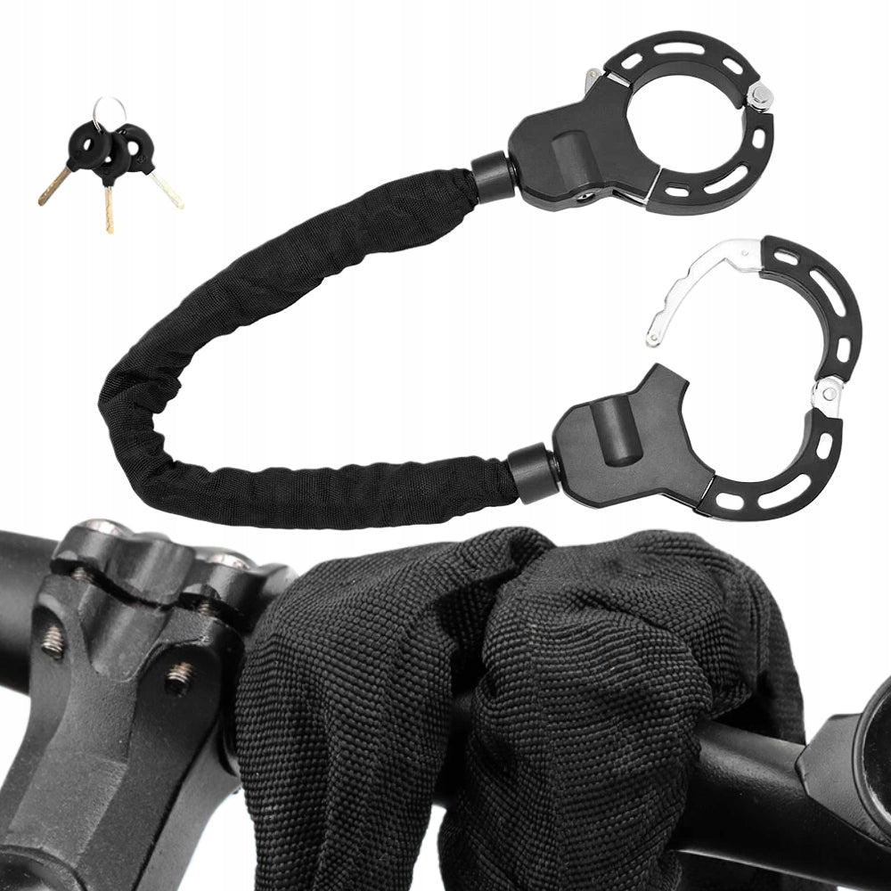 Electric scooter handcuff clasp for bicycles and scooters