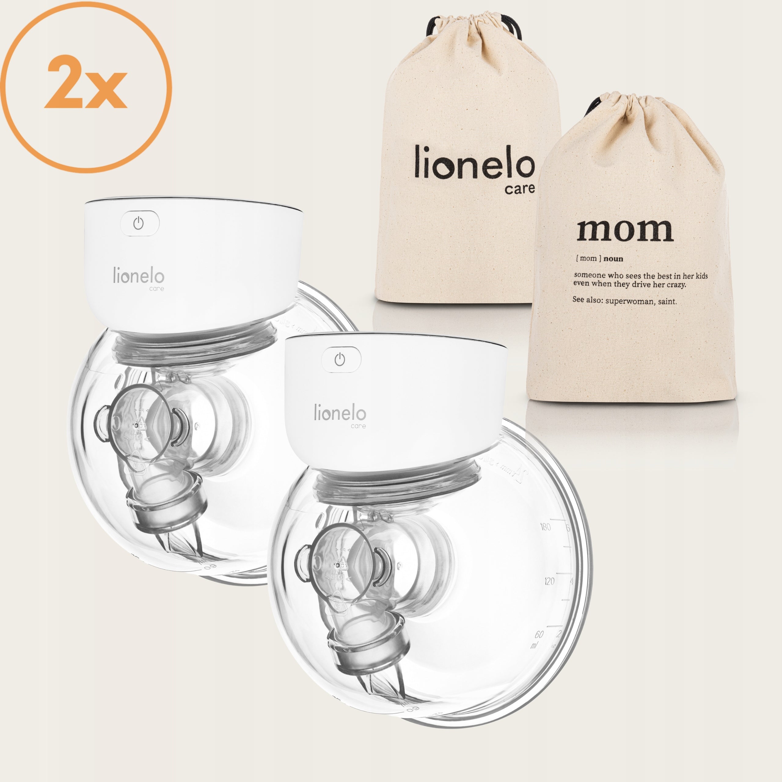 Electric shell breast pump DOUBLE HANDS- FREE Lionelo FIDI FREE SIMPLE Packaging status original