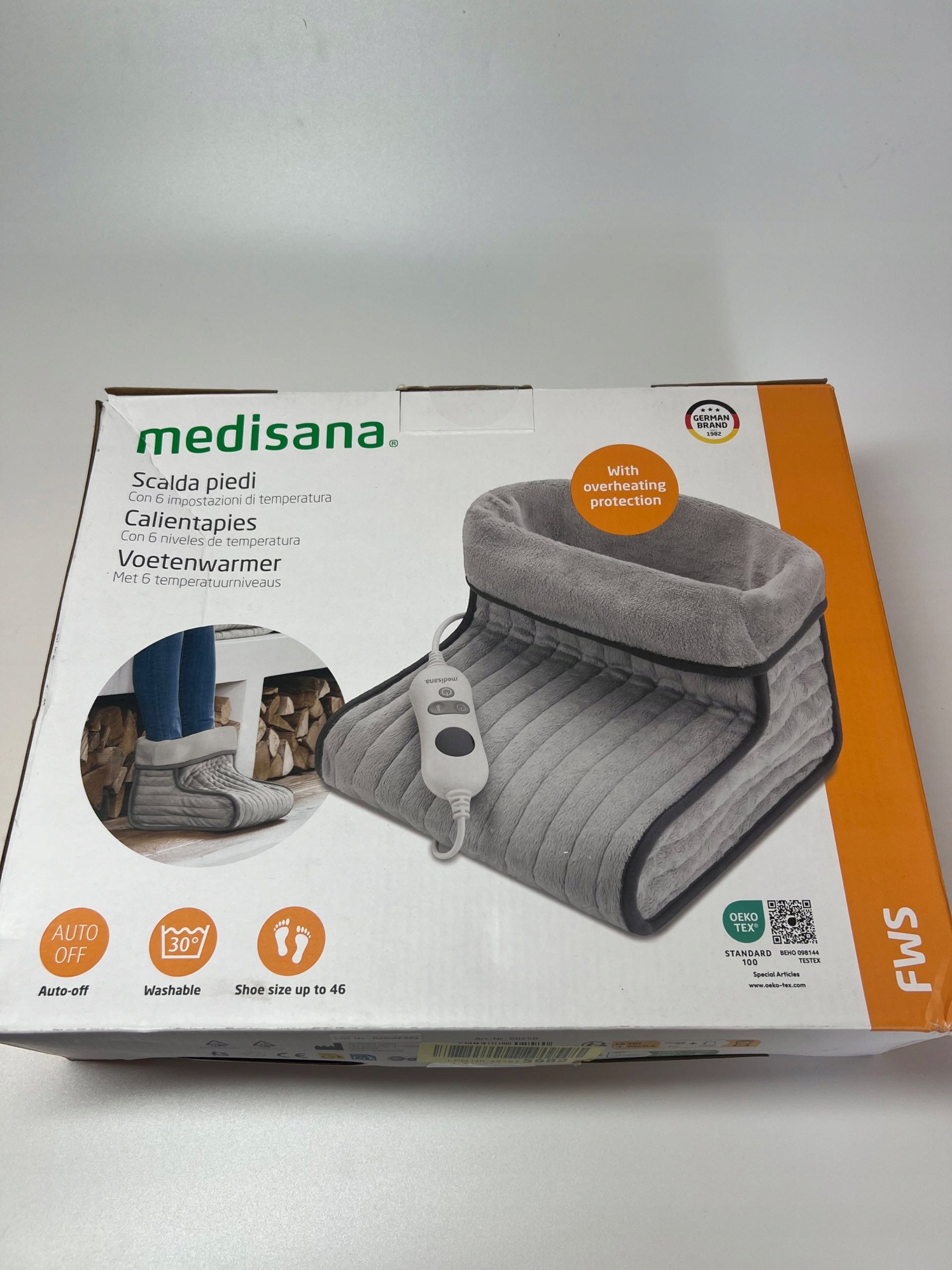 Electric shoe heater Medisana FWS Foot Warmer grey Medical device no