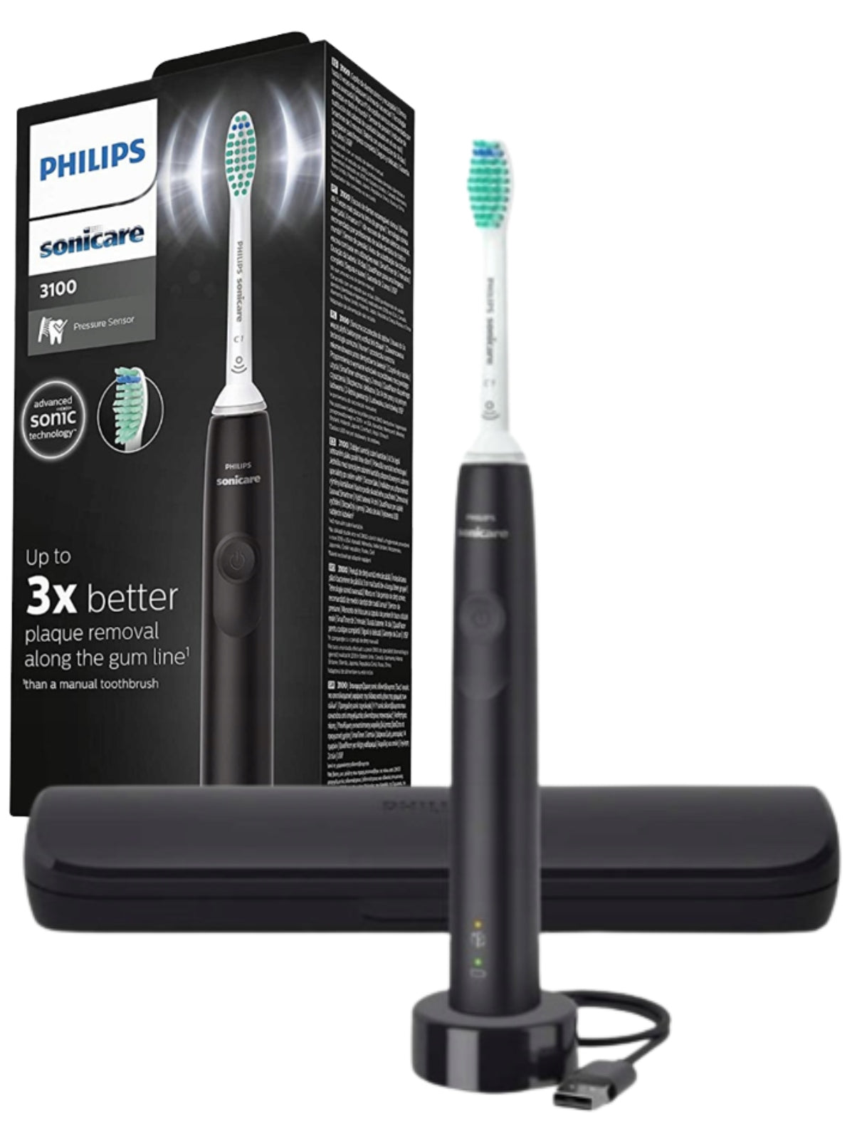Electric sonic toothbrush Philips Sonicare HX 3673/14 black +etui
