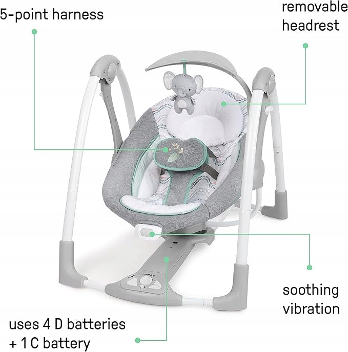 Electric swing Ingenuity ConvertMe Swell 2in1 USB 9 kg Brand Ingenuity