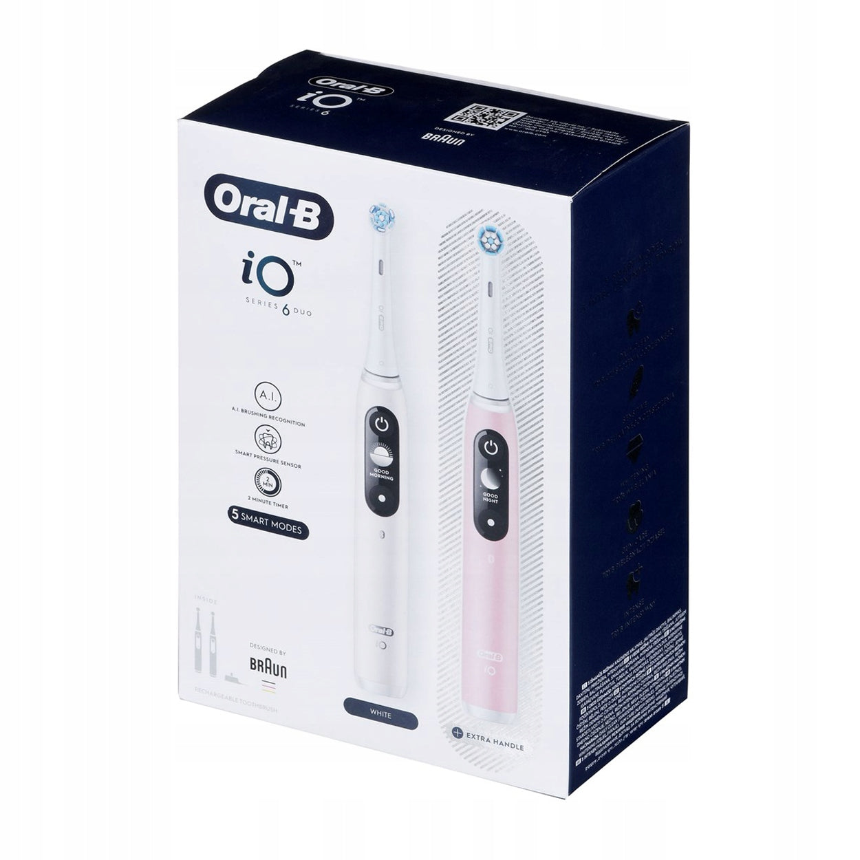 Electric toothbrush BRAUN Oral-B iO6 DuoPack White/Pink Manufacturer code AGDBRASDZ0327