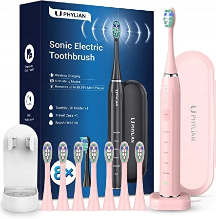 Electric toothbrush Phylian HH06015 pink with 8 tips