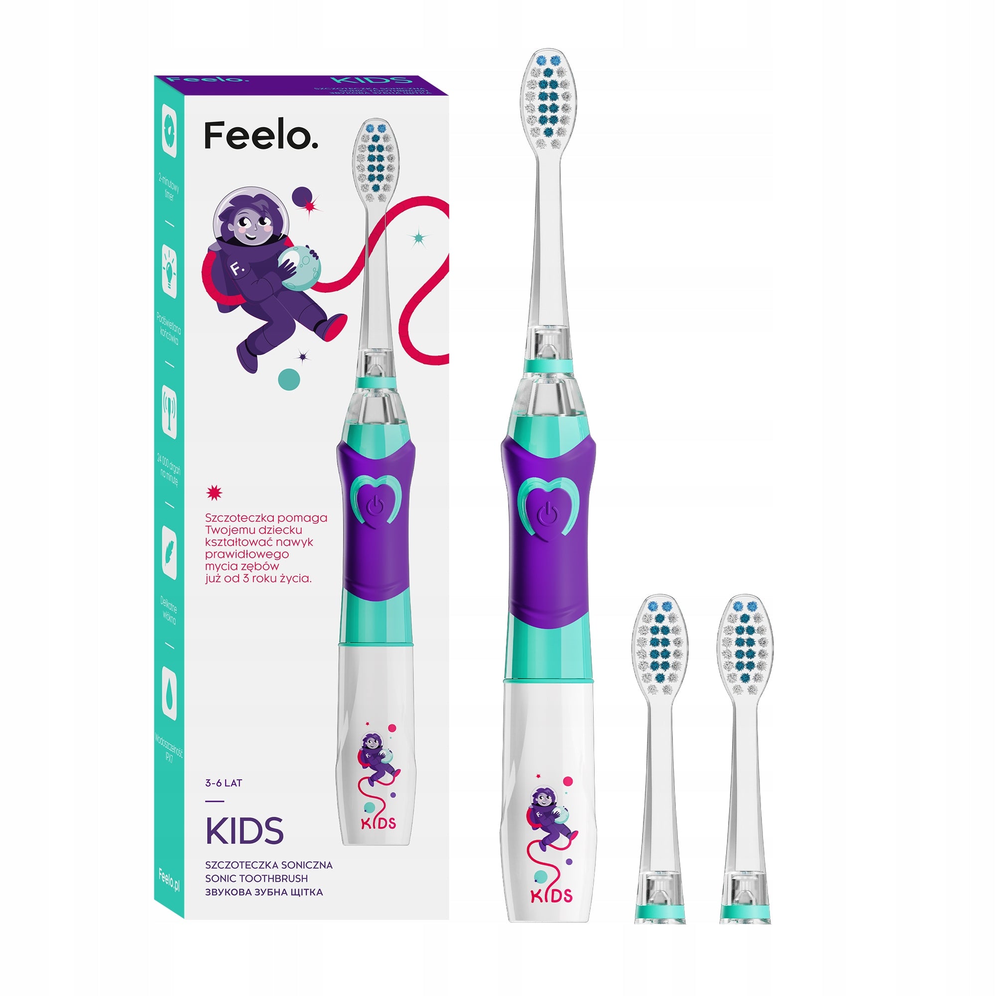 Electric toothbrush for children 3-6 Feelo Kids