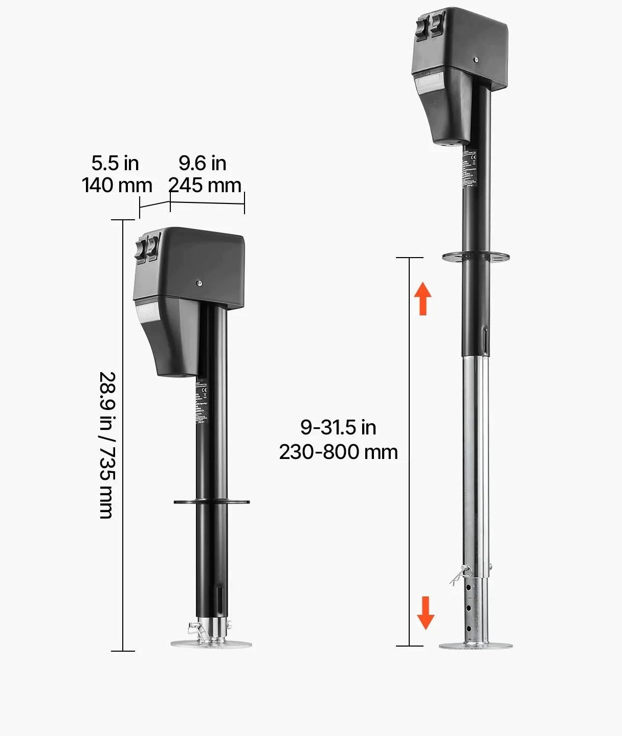 Electric trailer lift strong 2268kg 12V LED 230 686mm LED lamp Brand no brand
