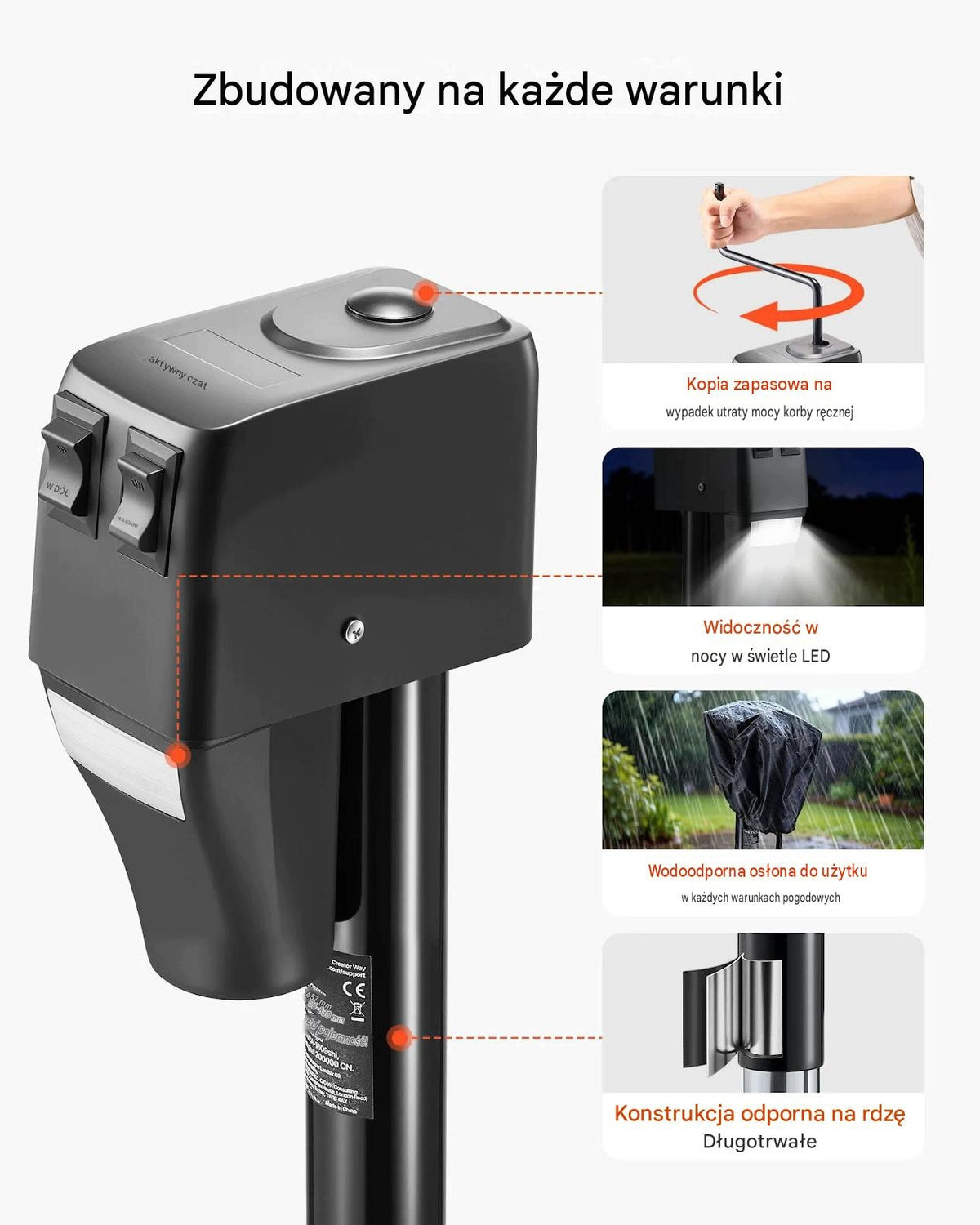 Electric trailer lift strong 2268kg 12V LED 230 686mm LED lamp Manufacturer code 5907021479417