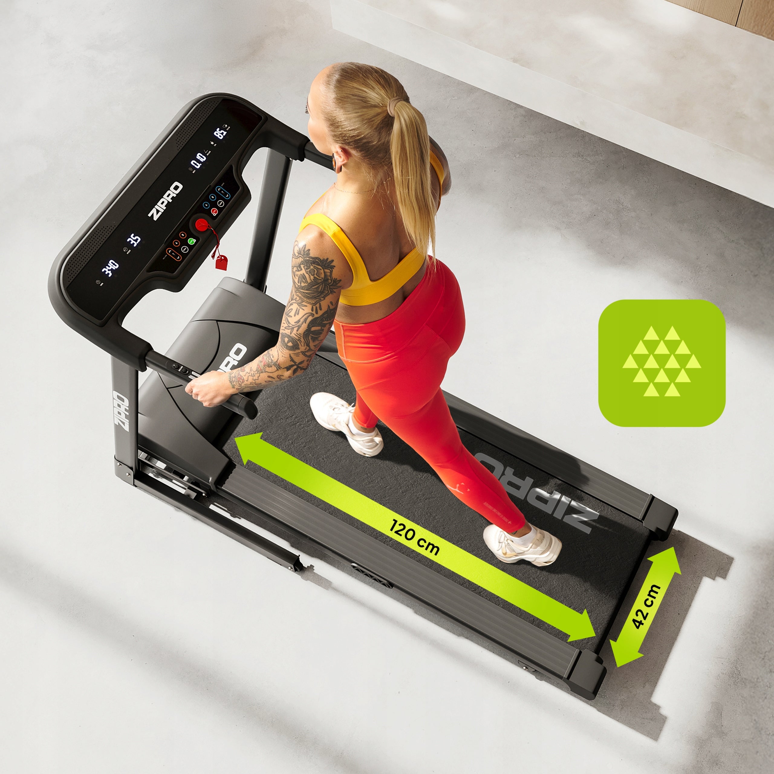Electric training treadmill with inclination angle adjustment - Pulse Zipro Maximum user weight 130 kg