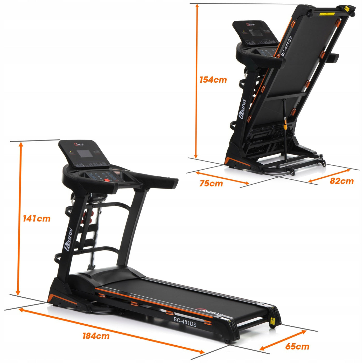 Electric treadmill 20km/h _140 kg Angle auto15% width belt 48 cm Brand AbarQs