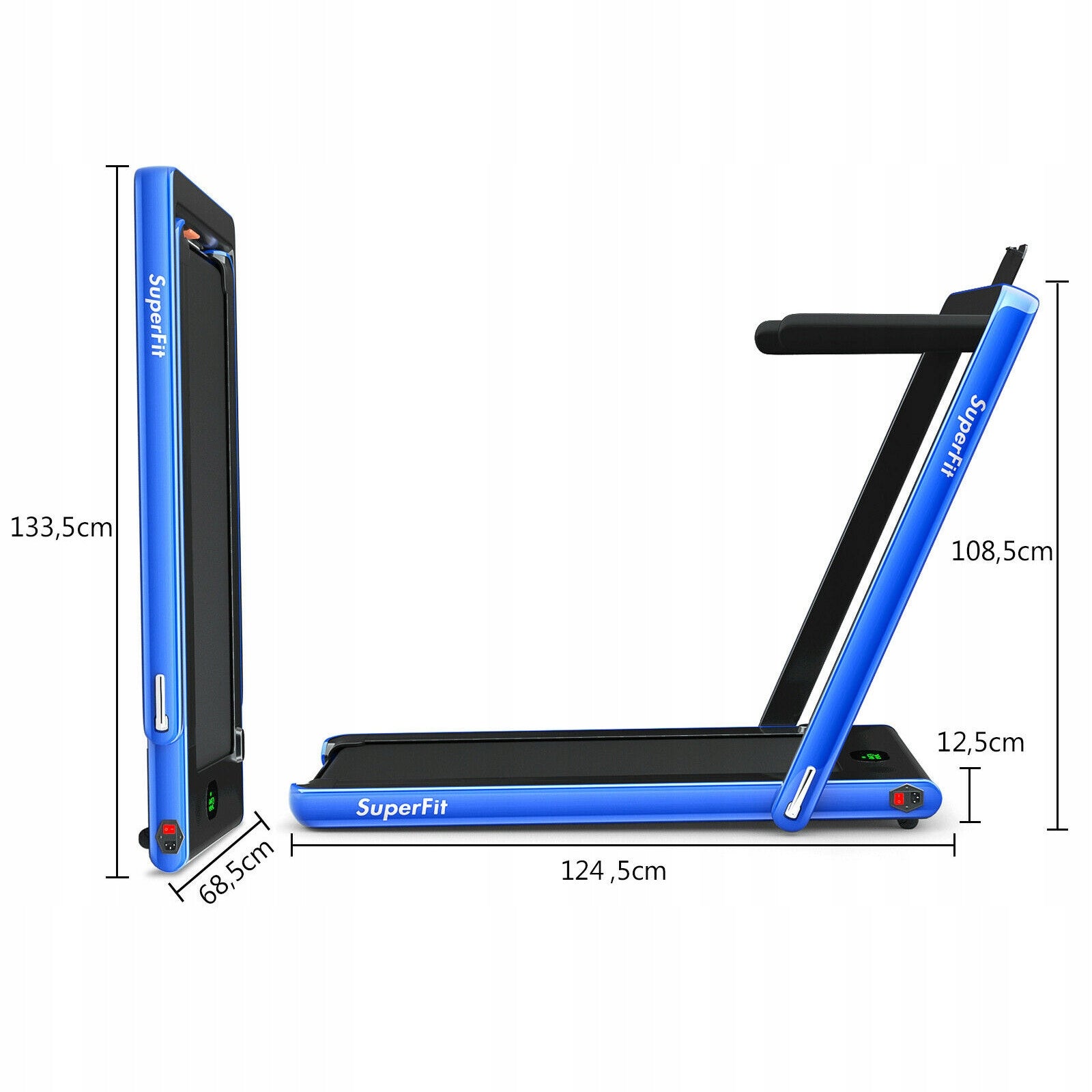 Electric treadmill Costway SP37514DE-NY up to 120 kg Additional features Bluetooth speakers safety key transport wheels place for mobile phone/tablet foldable display