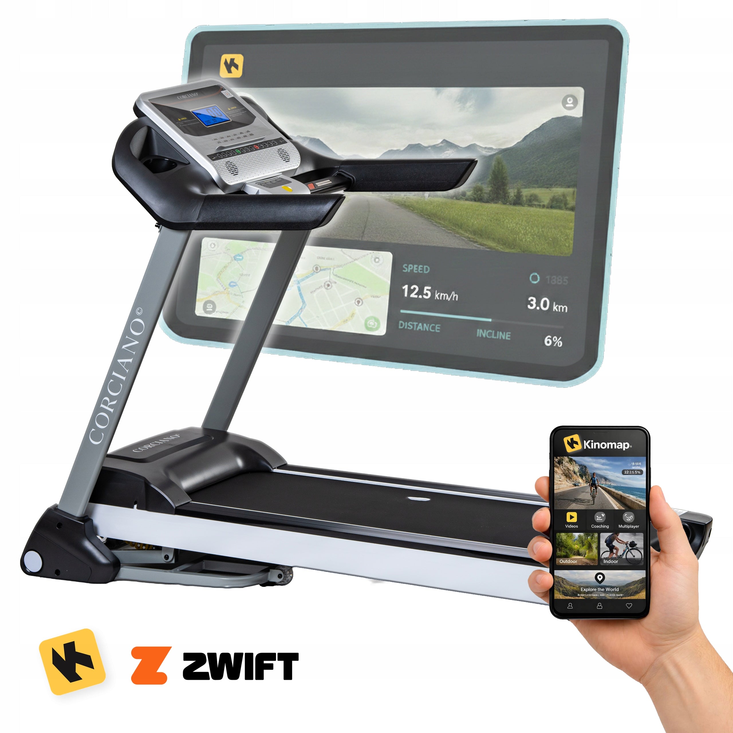 Electric treadmill Grande Corciano 20km/h 130kg Home Folding Auto lift Manufacturer code Grande