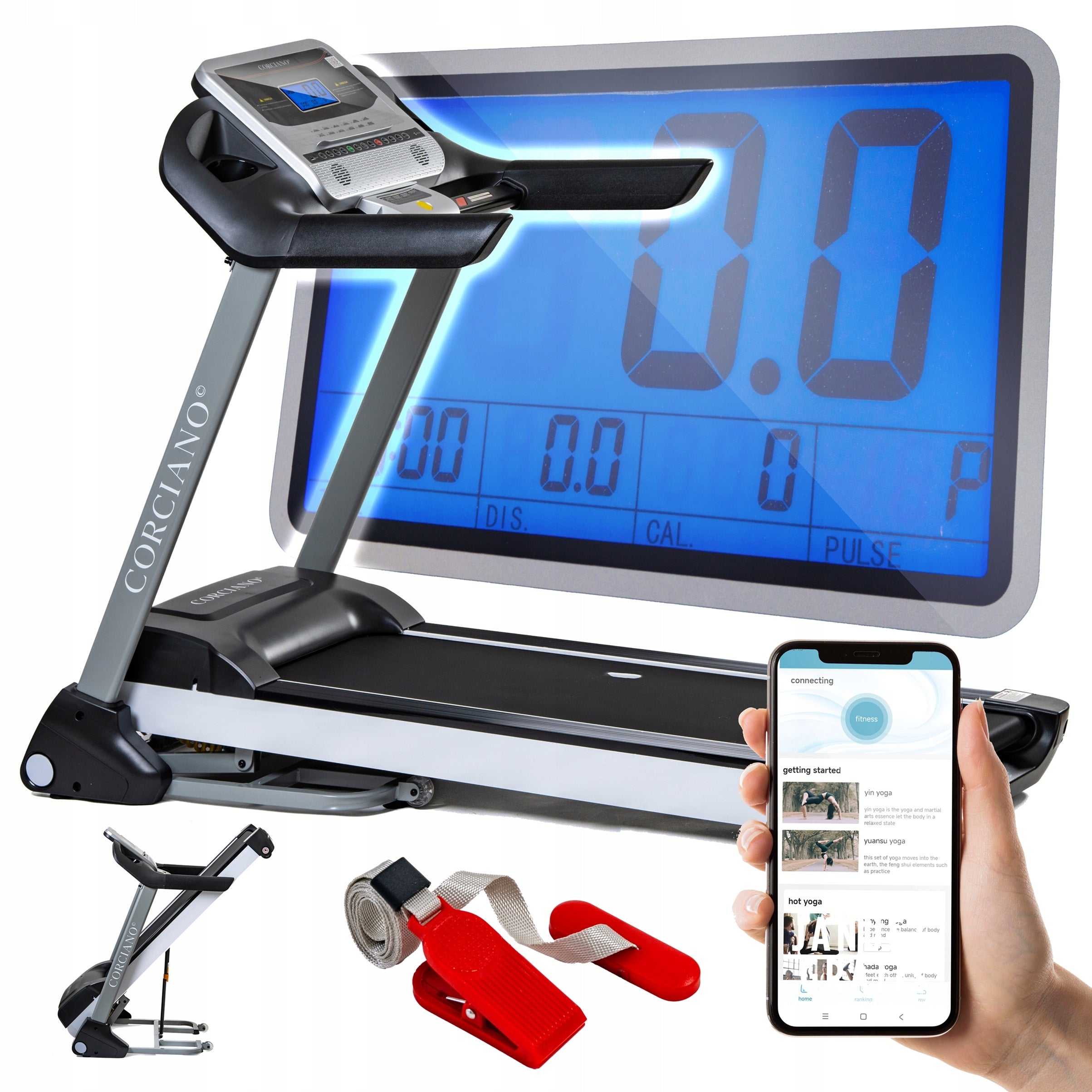 Electric treadmill Grande Corciano 20km/h 130kg Home Folding Auto lift