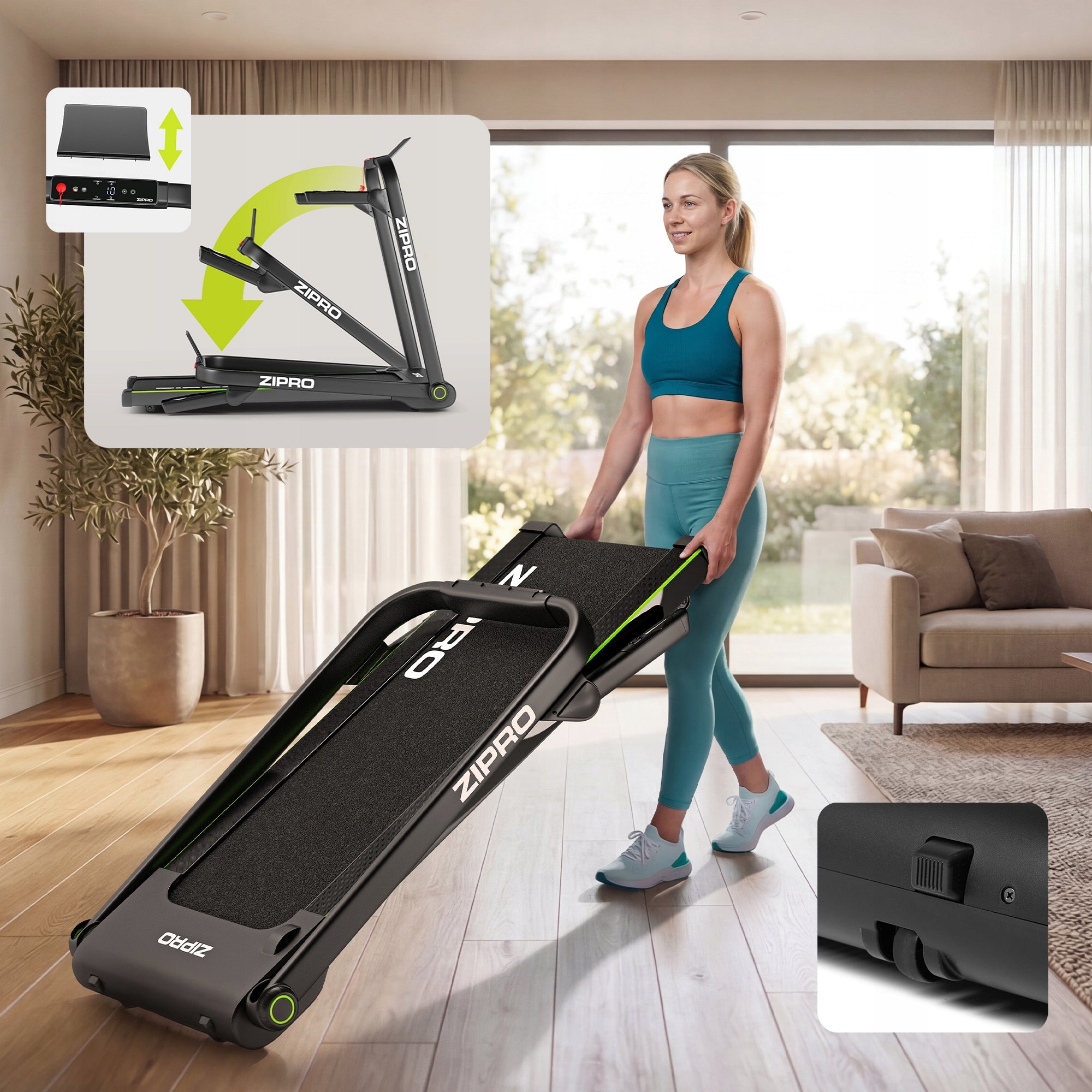 Electric treadmill Home Folding Training Zipro Jogger up to 120 kg Kind electric