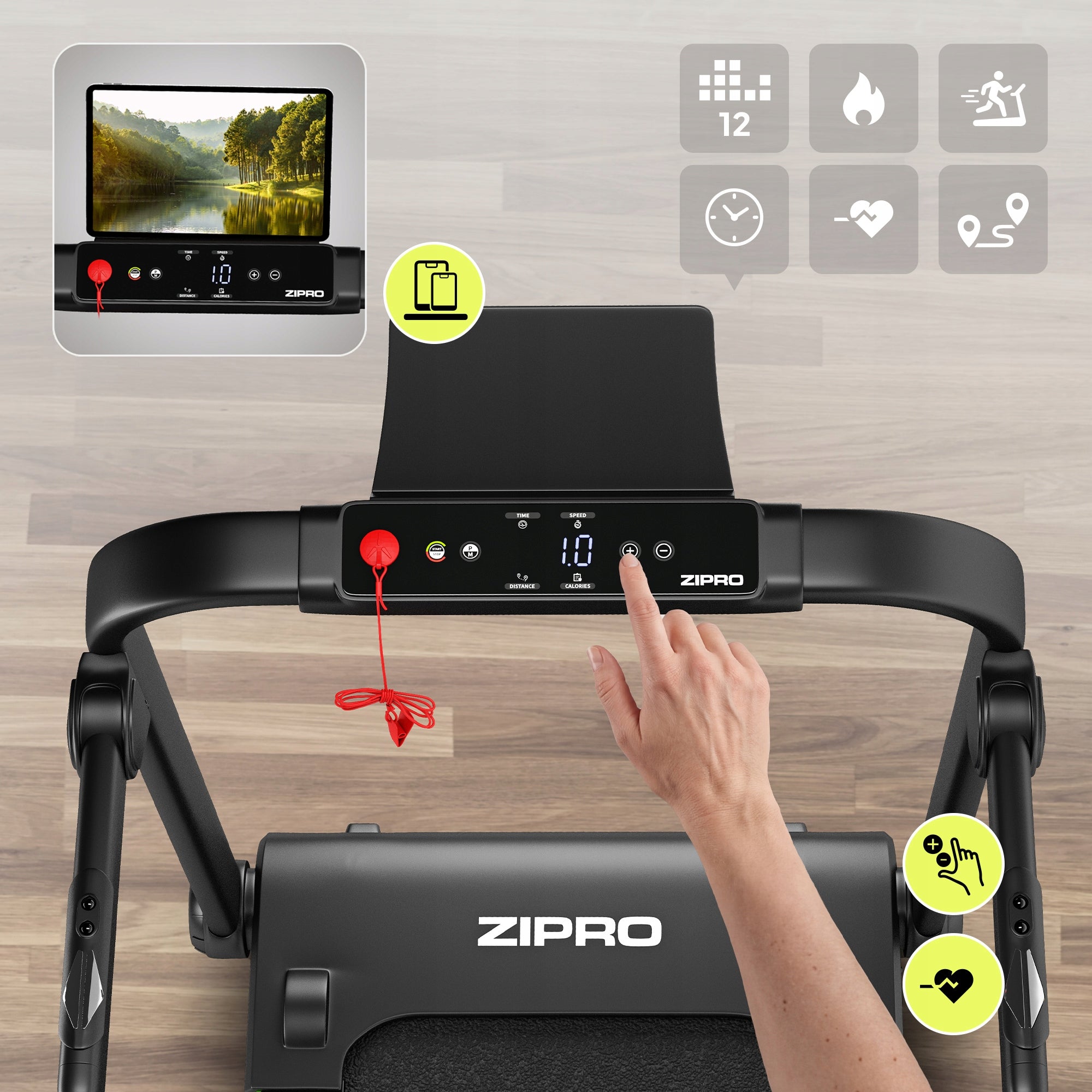 Electric treadmill Home Folding Training Zipro Jogger up to 120 kg Manufacturer code 7849607