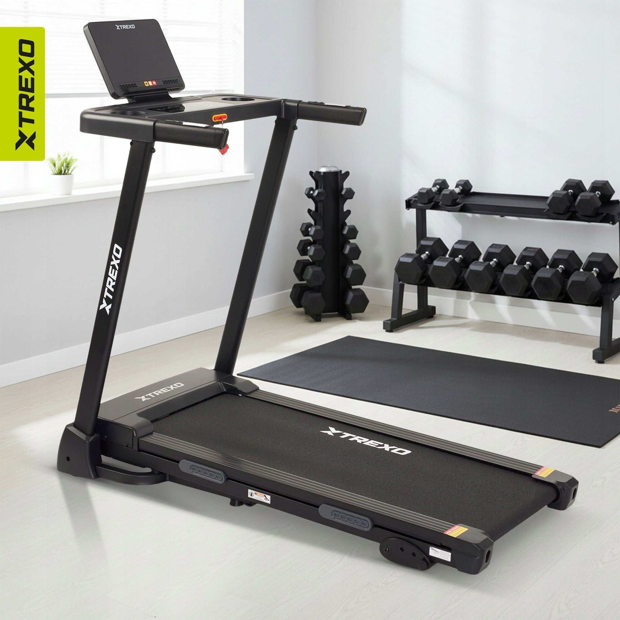 Electric treadmill XTREXO TXO-W325 Folding Tilt Adjustment 12 km/h Measurements training duration distance speed pulse burned calories