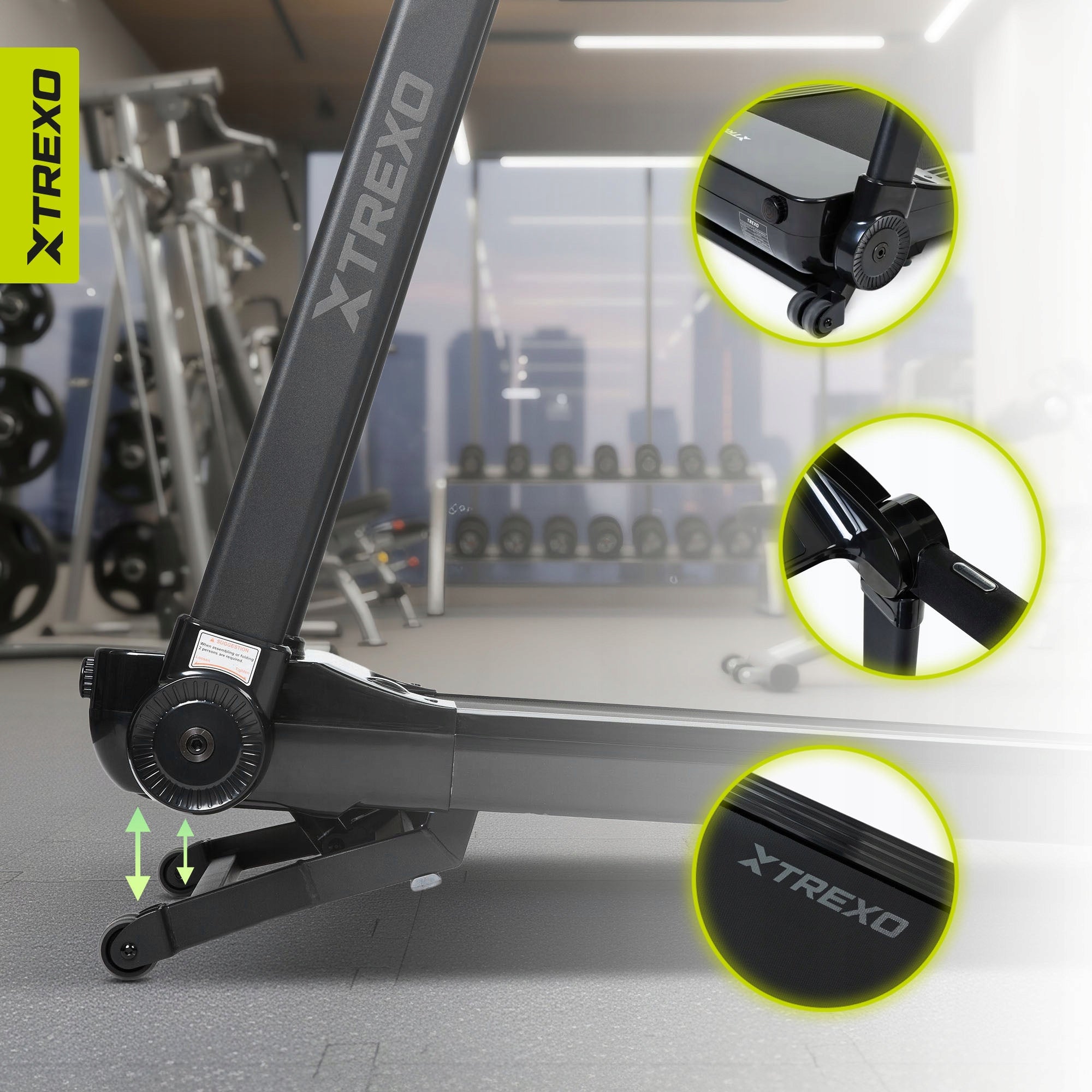 Electric treadmill XTREXO TXO-X250-B FOLDING ANGLE ADJUSTMENT 1-16 km/h Brand Xtrexo
