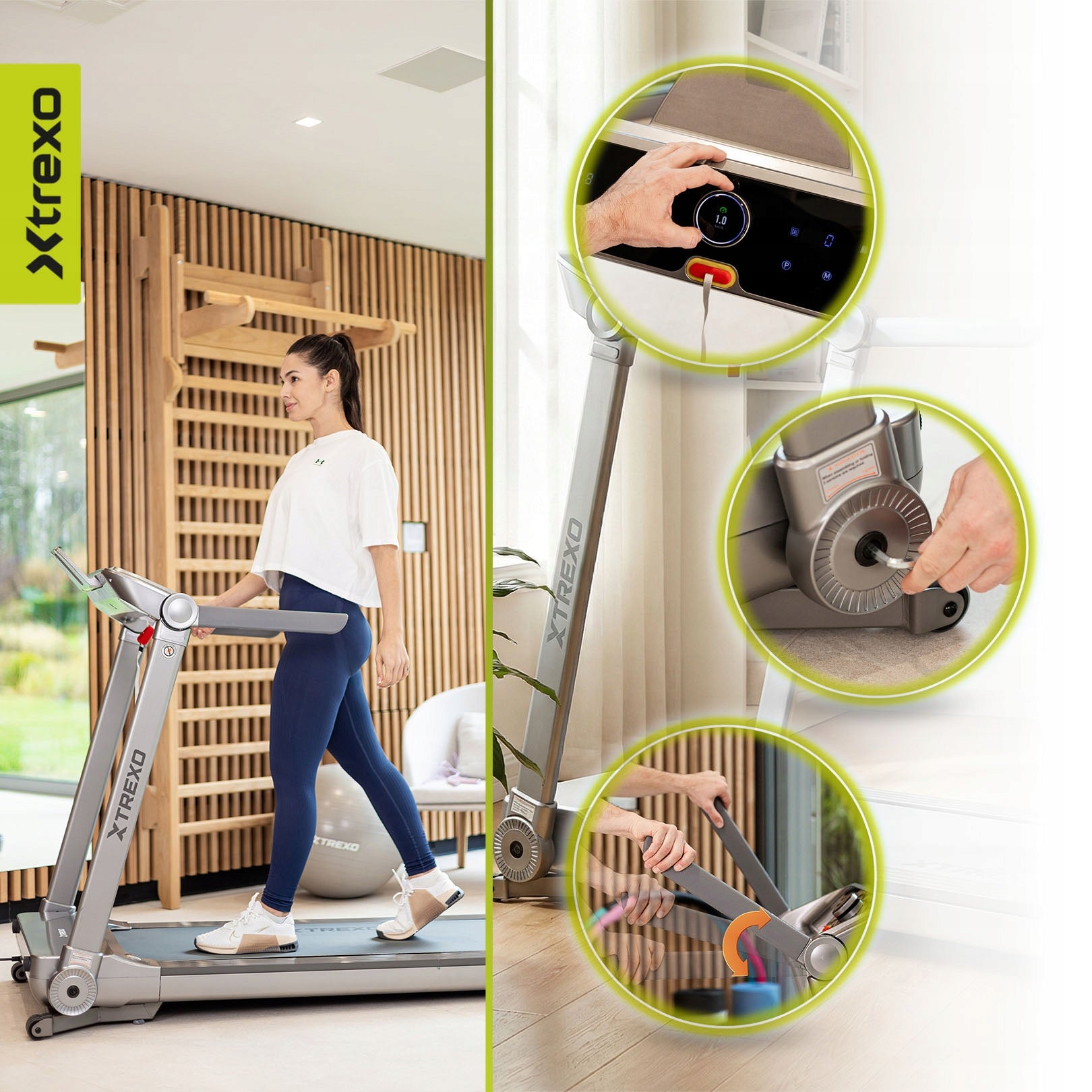 Electric treadmill XTREXO TXO-X250-S FOLDING ANGLE ADJUSTMENT 1-16 km/h Brand Xtrexo
