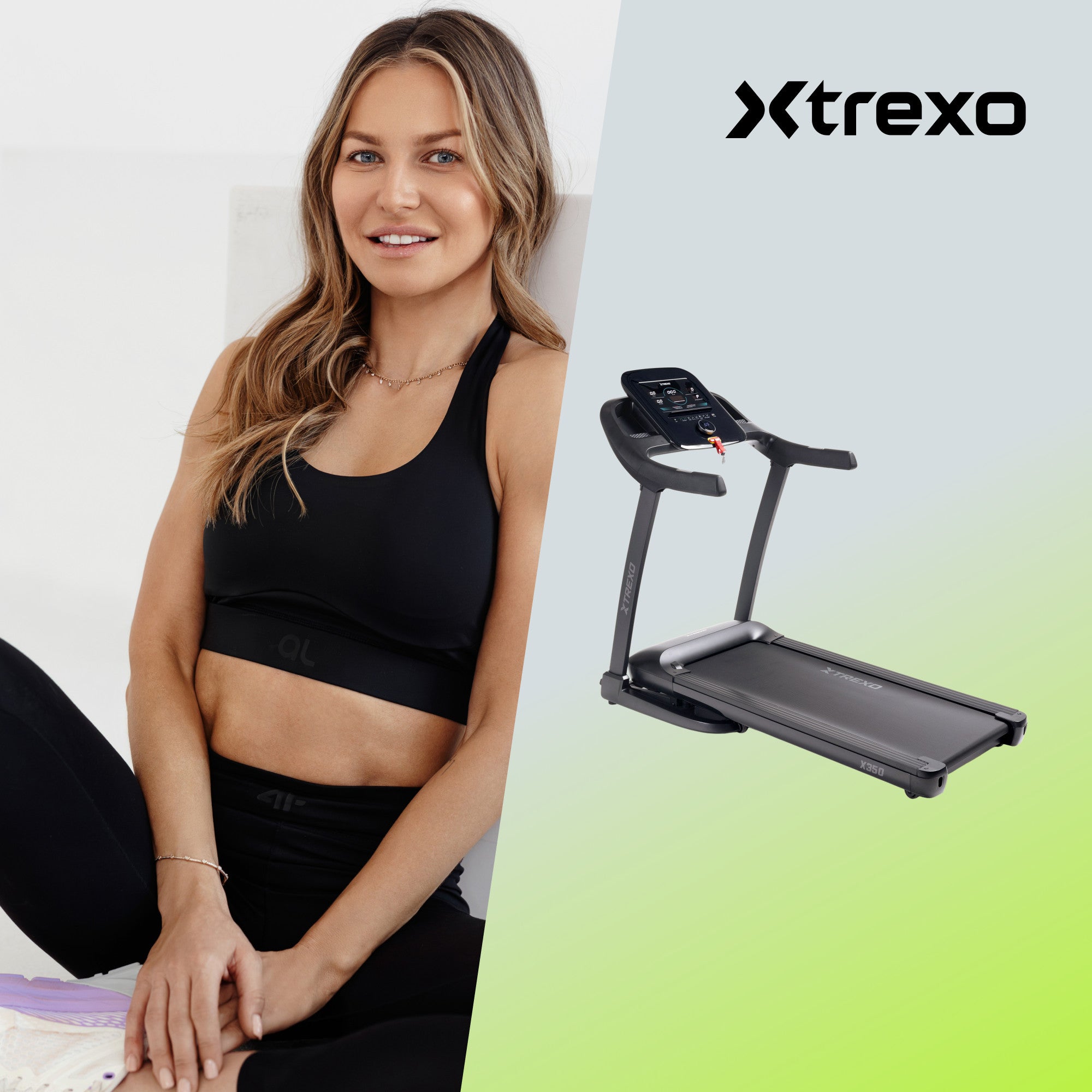 Electric treadmill XTREXO TXO-X350-B 1575x750x1313mm SHOCK ABSORPTION Manufacturer code TXO-X350-B TXO-B4W014-B