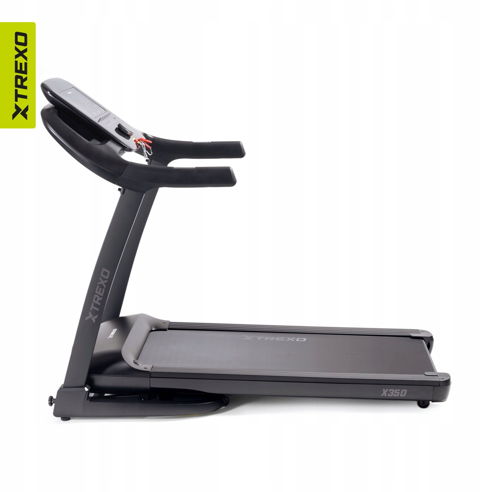 Electric treadmill XTREXO TXO-X350-B 1575x750x1313mm SHOCK ABSORPTION Measurements training duration distance speed burned calories