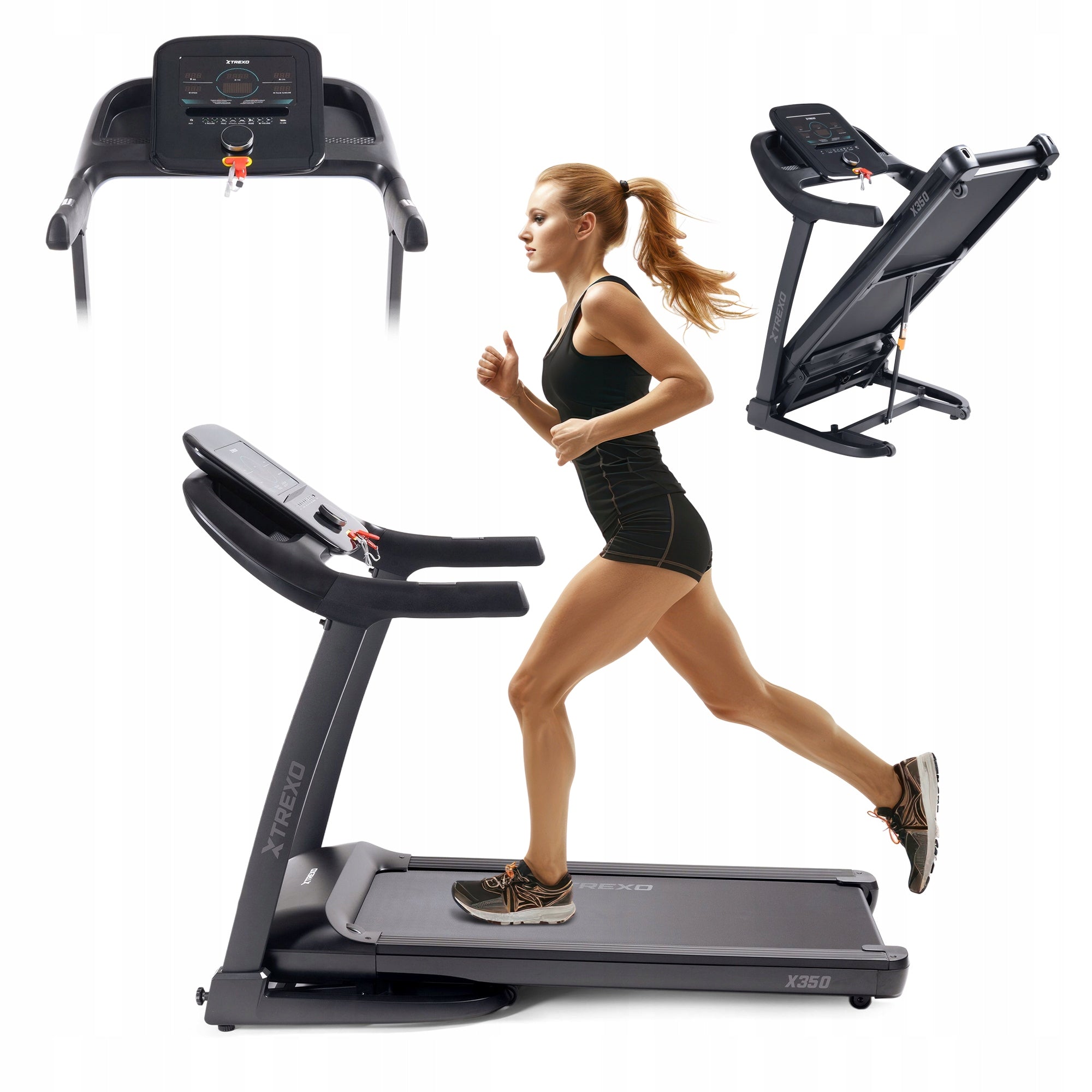 Electric treadmill XTREXO TXO-X350-B 1575x750x1313mm SHOCK ABSORPTION