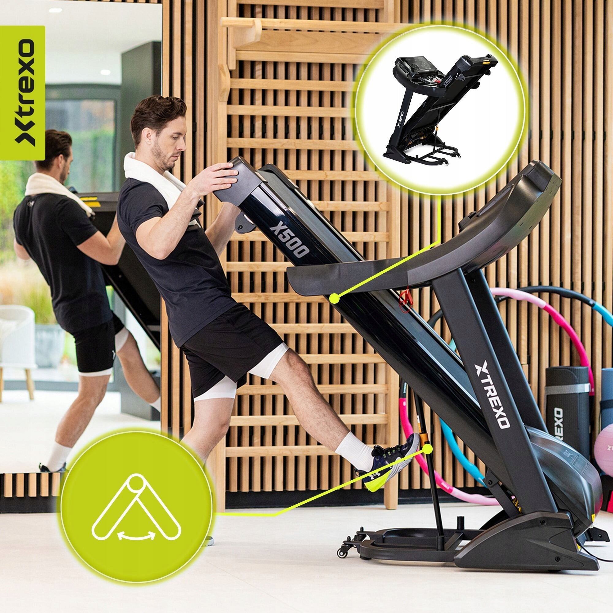 Electric treadmill XTREXO TXO-X500 black 1-20KM/H Folding Adjustable Maximum user weight 150 kg