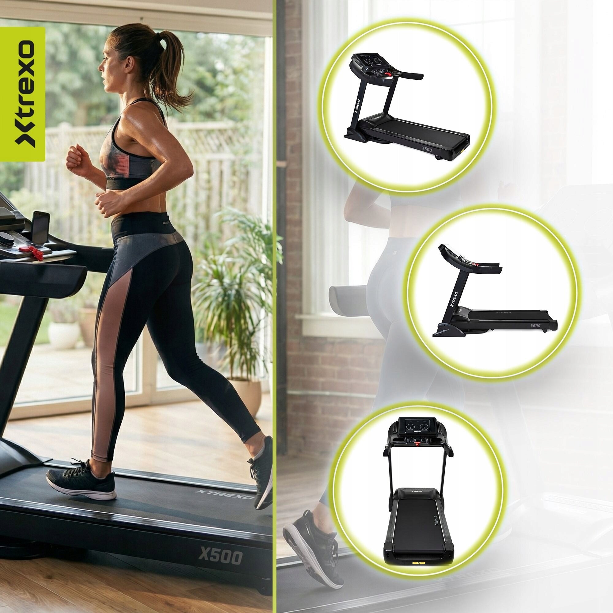 Electric treadmill XTREXO TXO-X500 black 1-20KM/H Folding Adjustable Model other