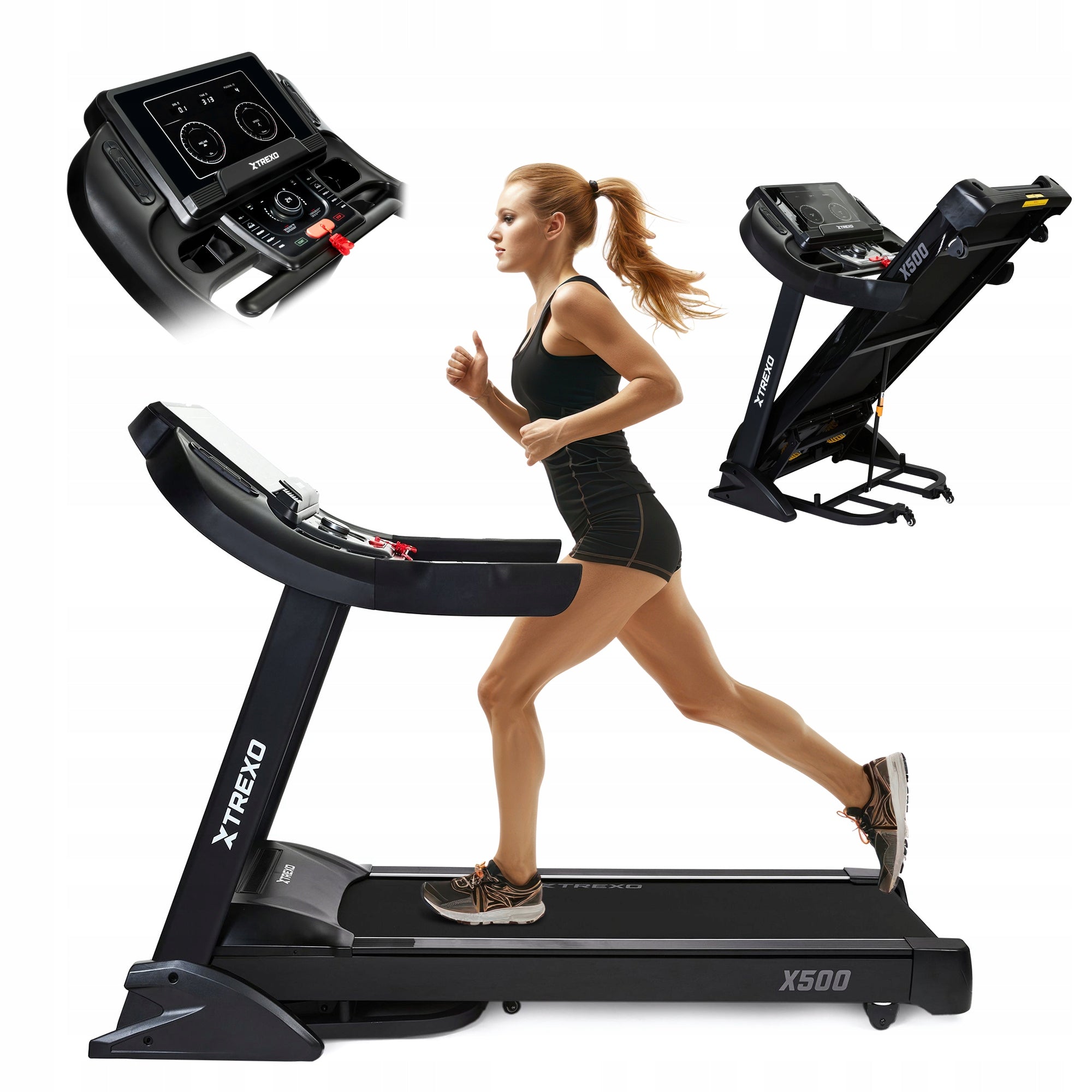 Electric treadmill XTREXO TXO-X500 black 1-20KM/H Folding Adjustable