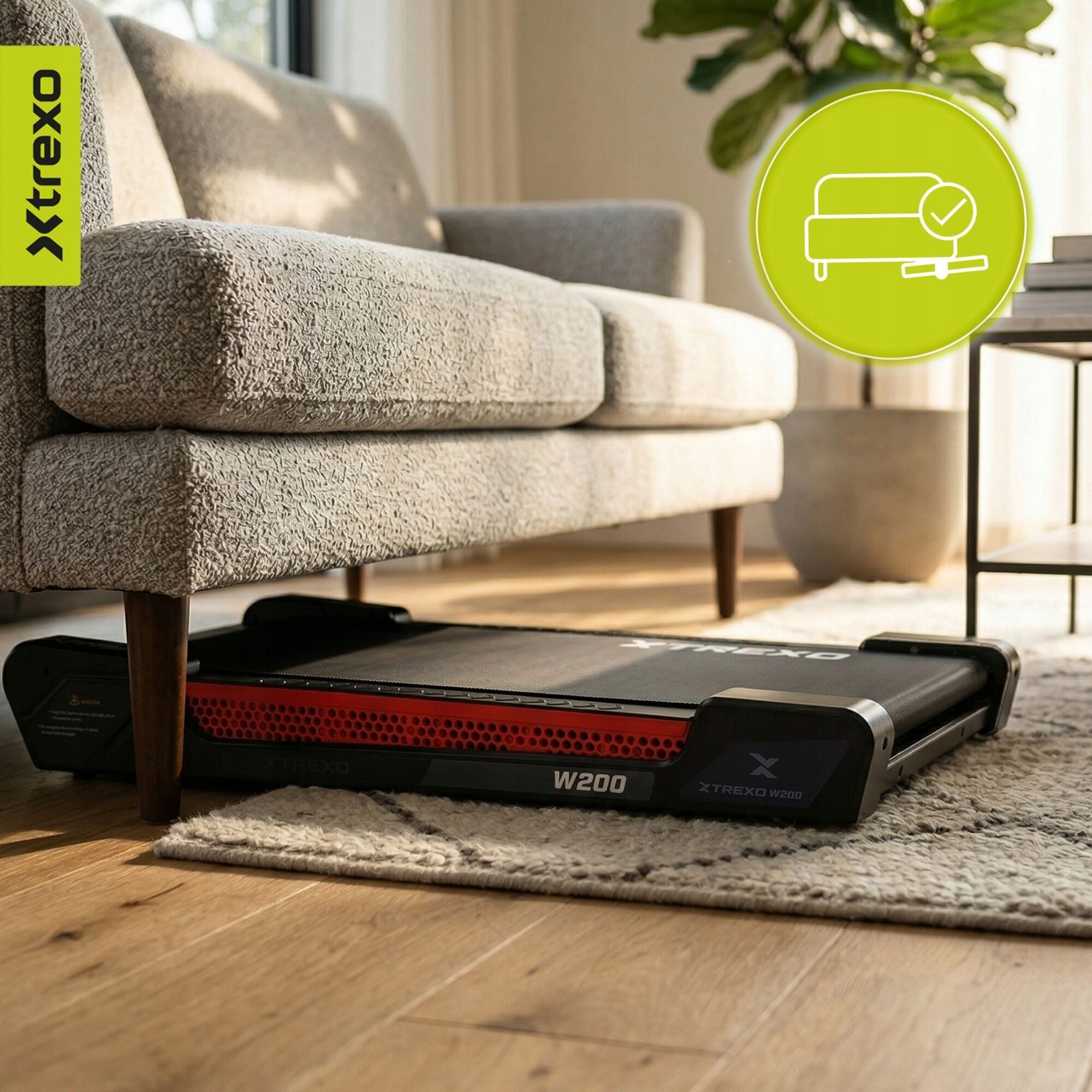 Electric treadmill XTREXO Walking Pad W200 105x55x18 Home 1-5 km/h Additional features transport wheels
