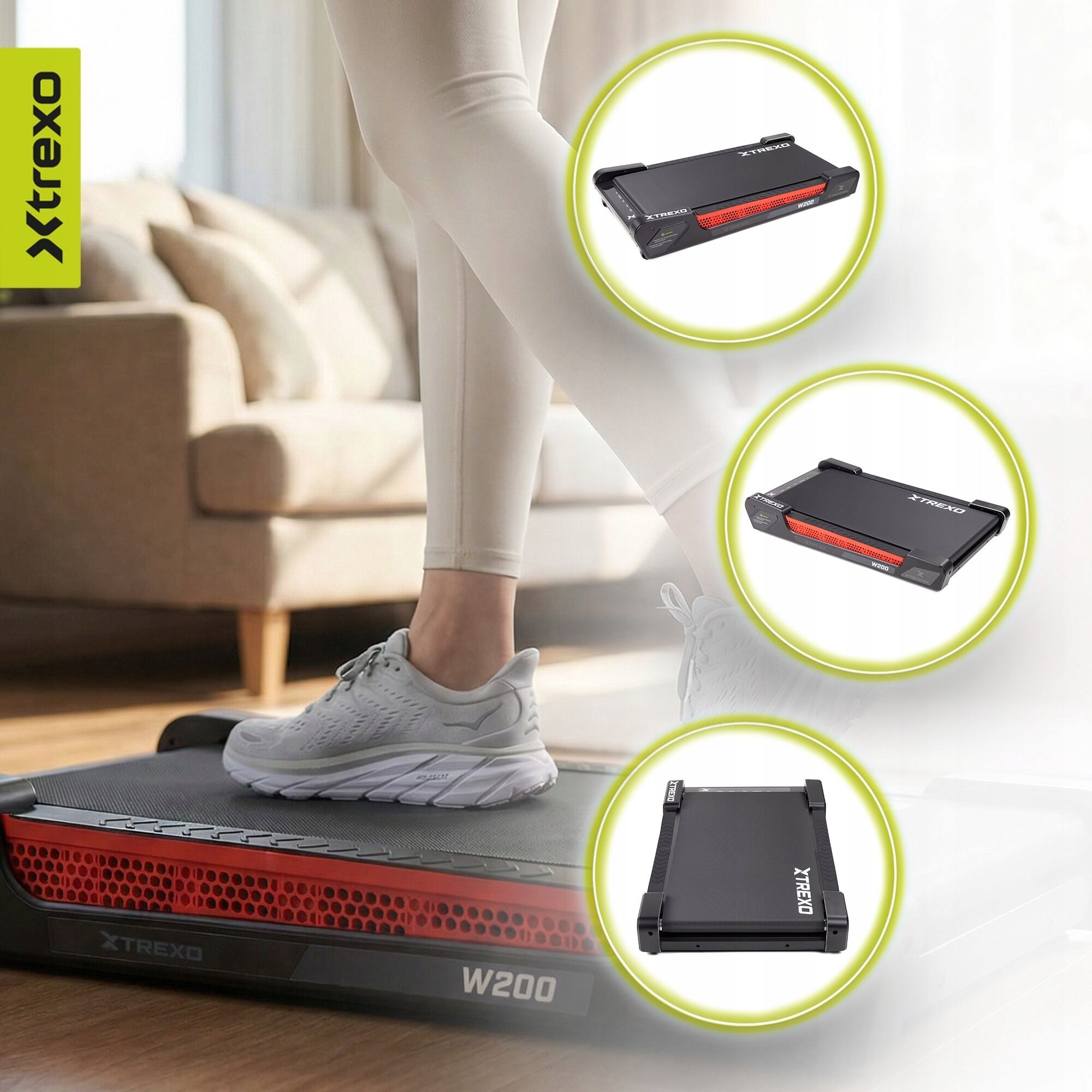 Electric treadmill XTREXO Walking Pad W200 105x55x18 Home 1-5 km/h Brand Xtrexo